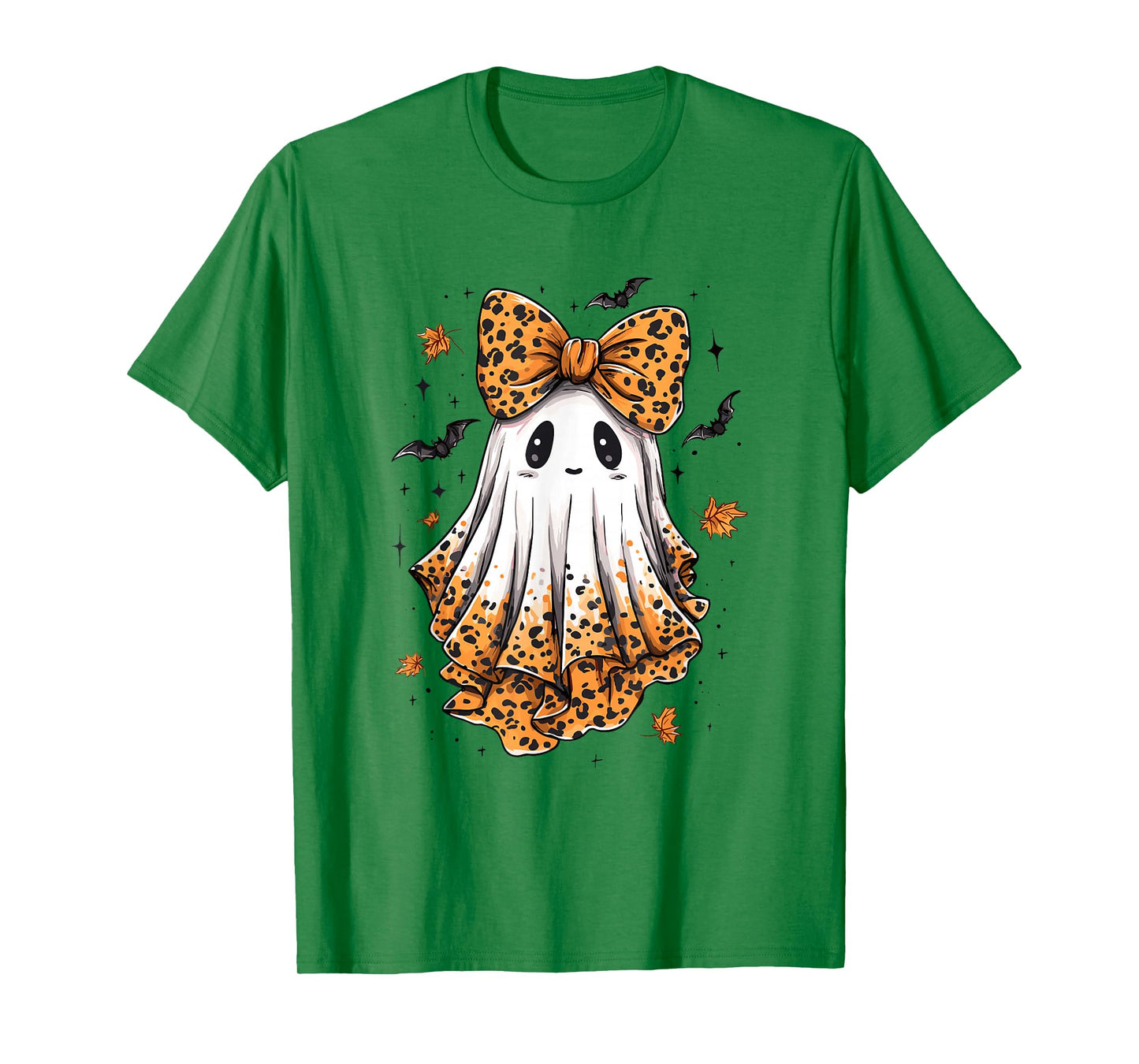 Coquette Leopard Ghost Halloween Boujee Ghost Autumn Fall T-Shirt