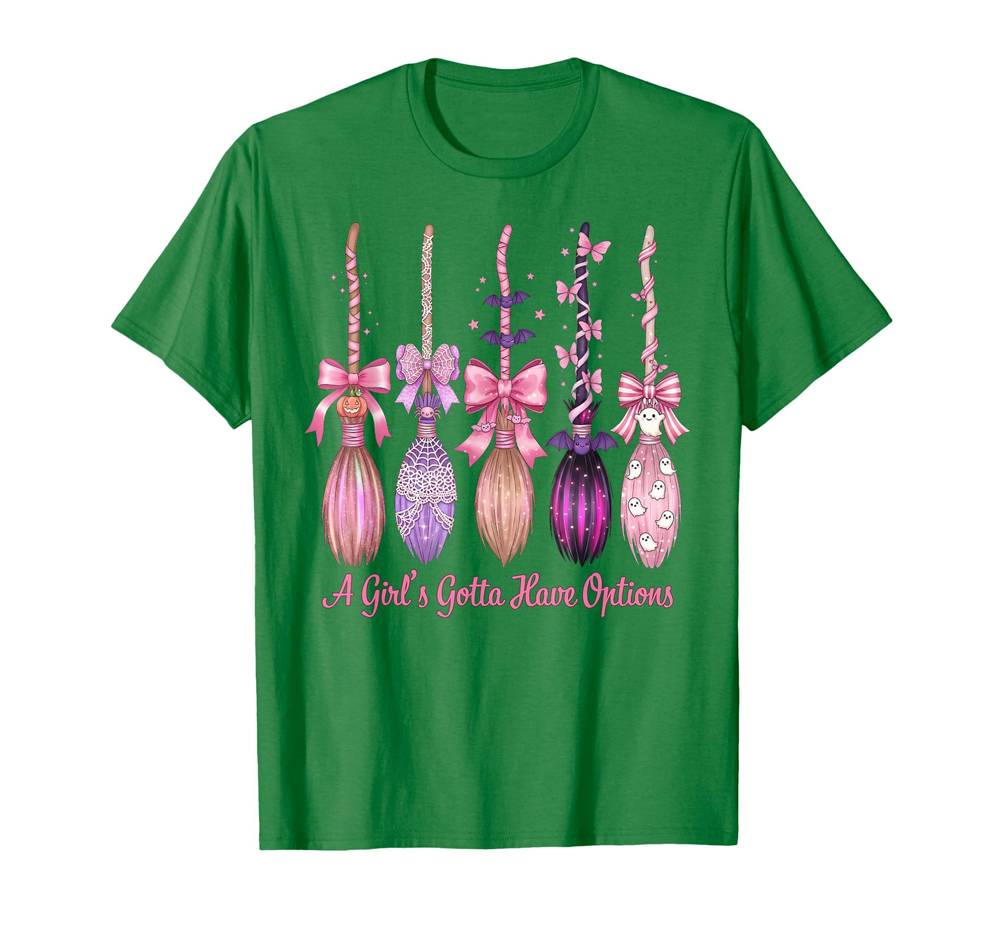 A Girl's Gotta Have Options with Witch Broom Halloween T-Shirt