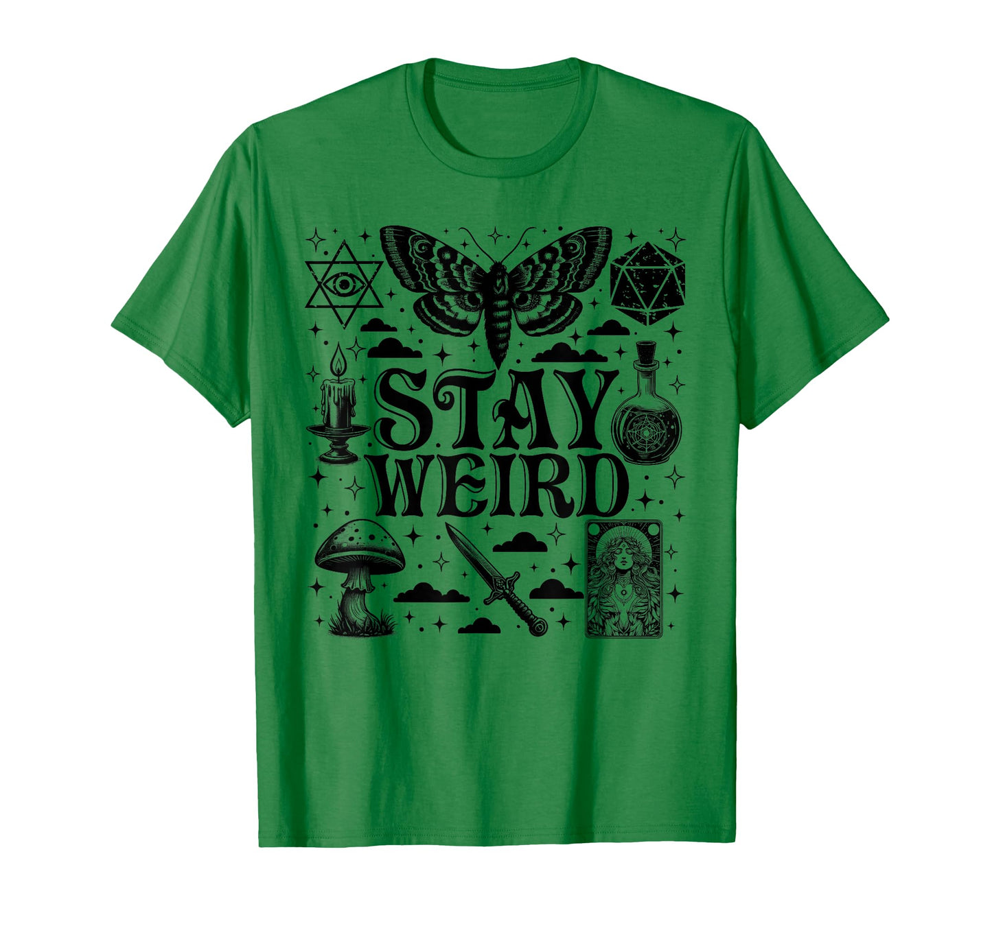 Stay Weird Witchy Vibes Halloween Edgy Ritua Humor Gothic T-Shirt