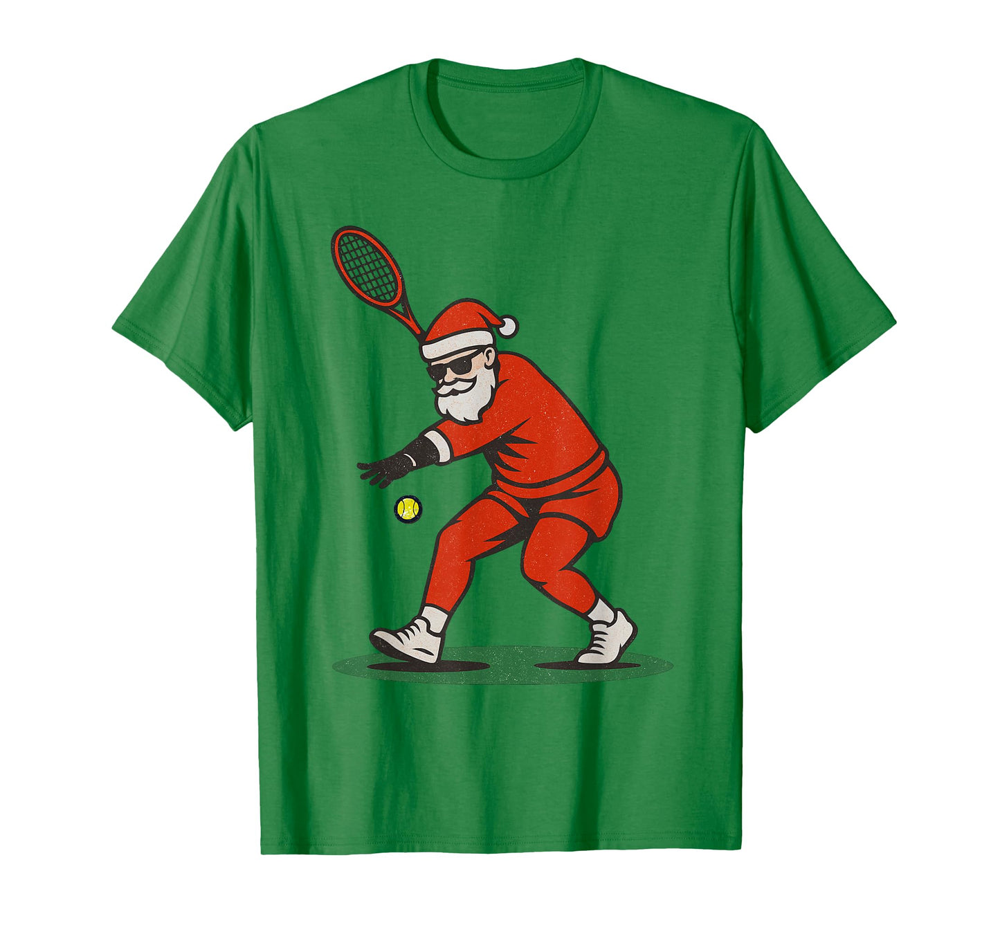 Santa Playing Tennis Christmas Vintage Funny Xmas T-Shirt