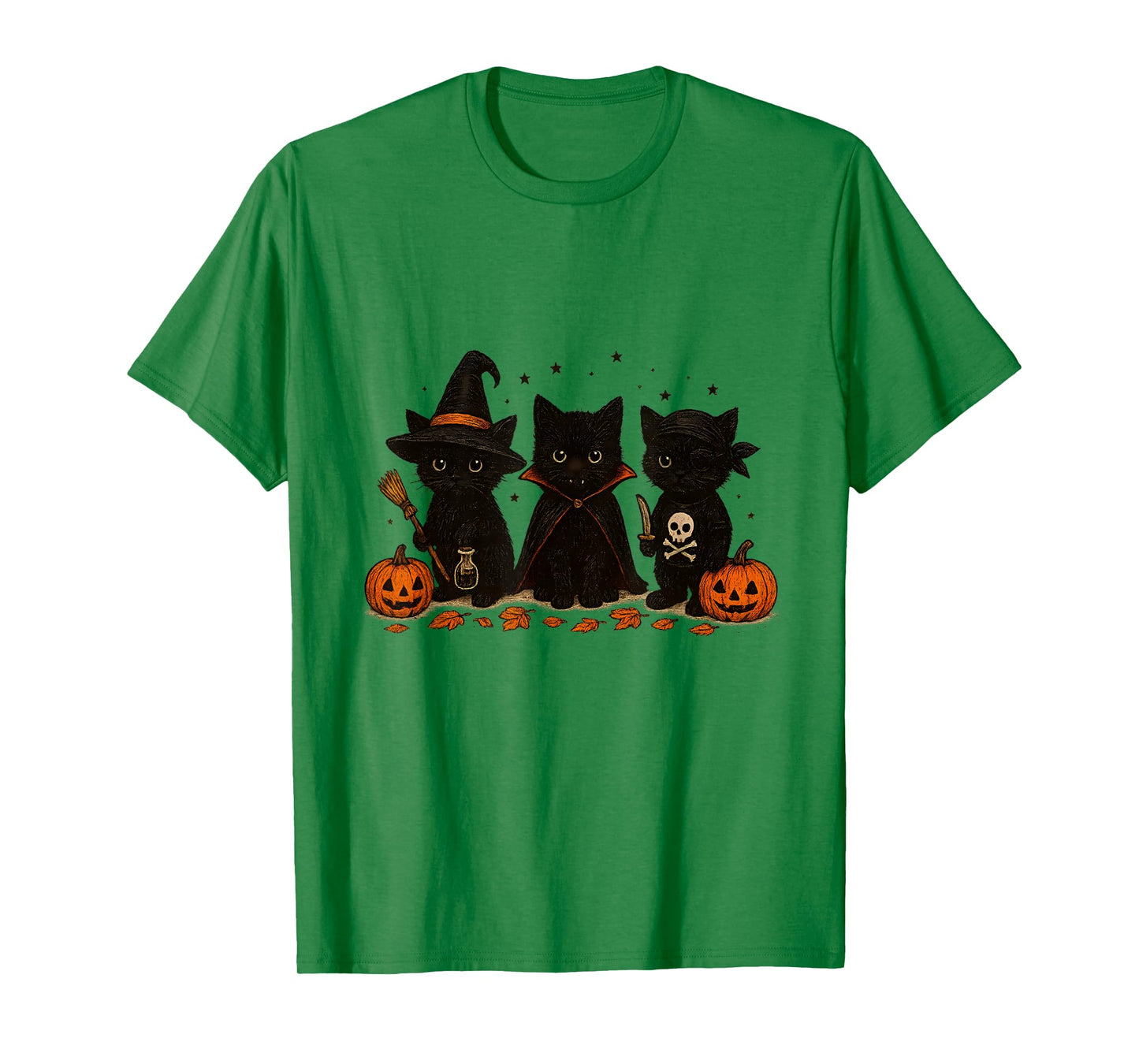 Cute Black Cats in Halloween Costumes | Witch,Vampire &Pirat T-Shirt