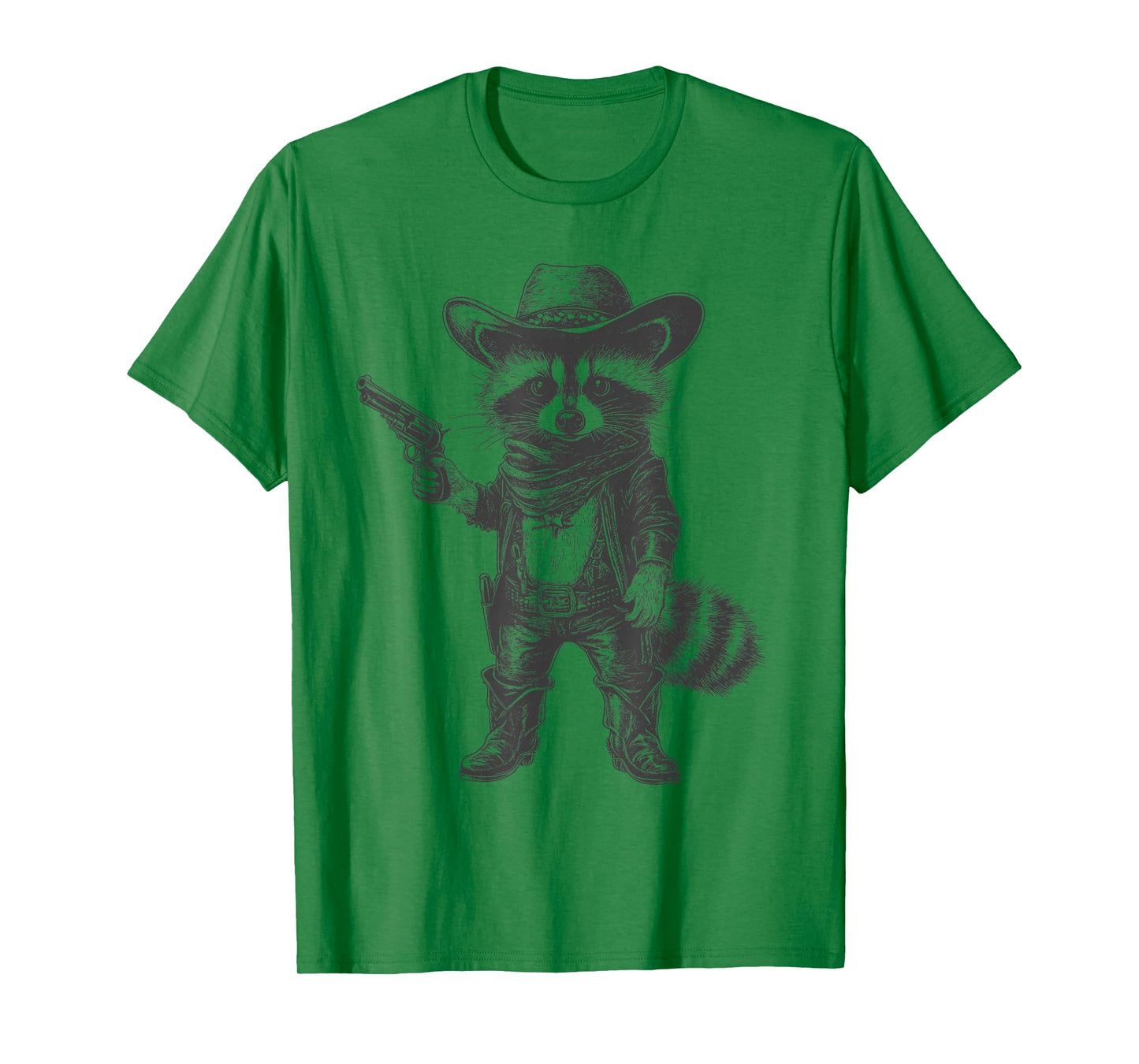 Raccoon Cowboy Hat Funny Western Cute Raccoon Lover Vintage T-Shirt