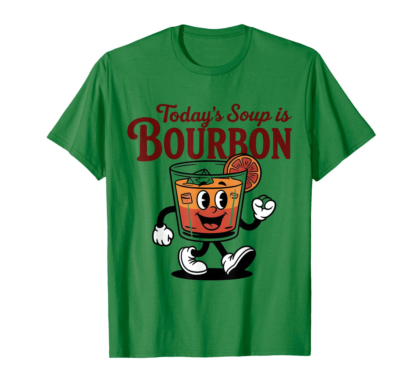 Today's Soup is Bourbon - Funny Lover Bourbon Glass Vintage T-Shirt