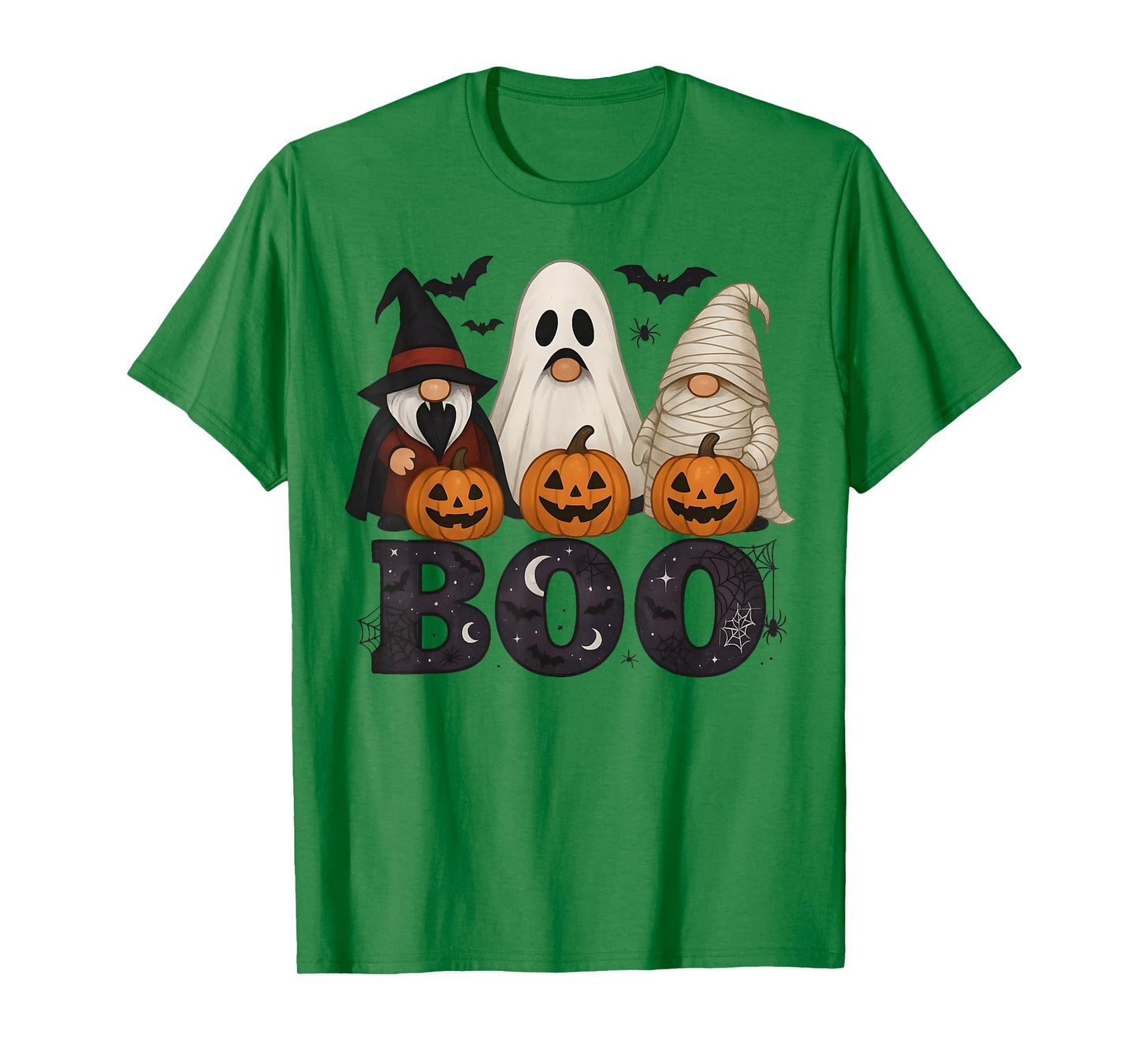 Spooky Cute Boo Witch Gnome Halloween Pumpkins Spiders Women T-Shirt