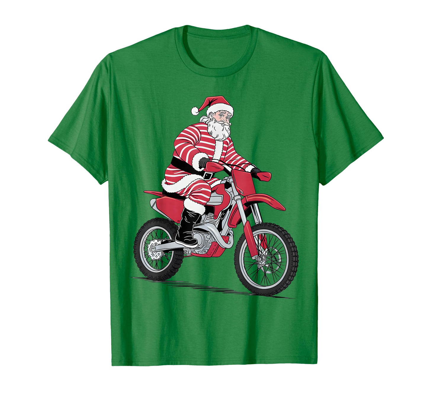 Christmas Dirt Bike Motocross Racing Enthusiasts Biker Santa T-Shirt