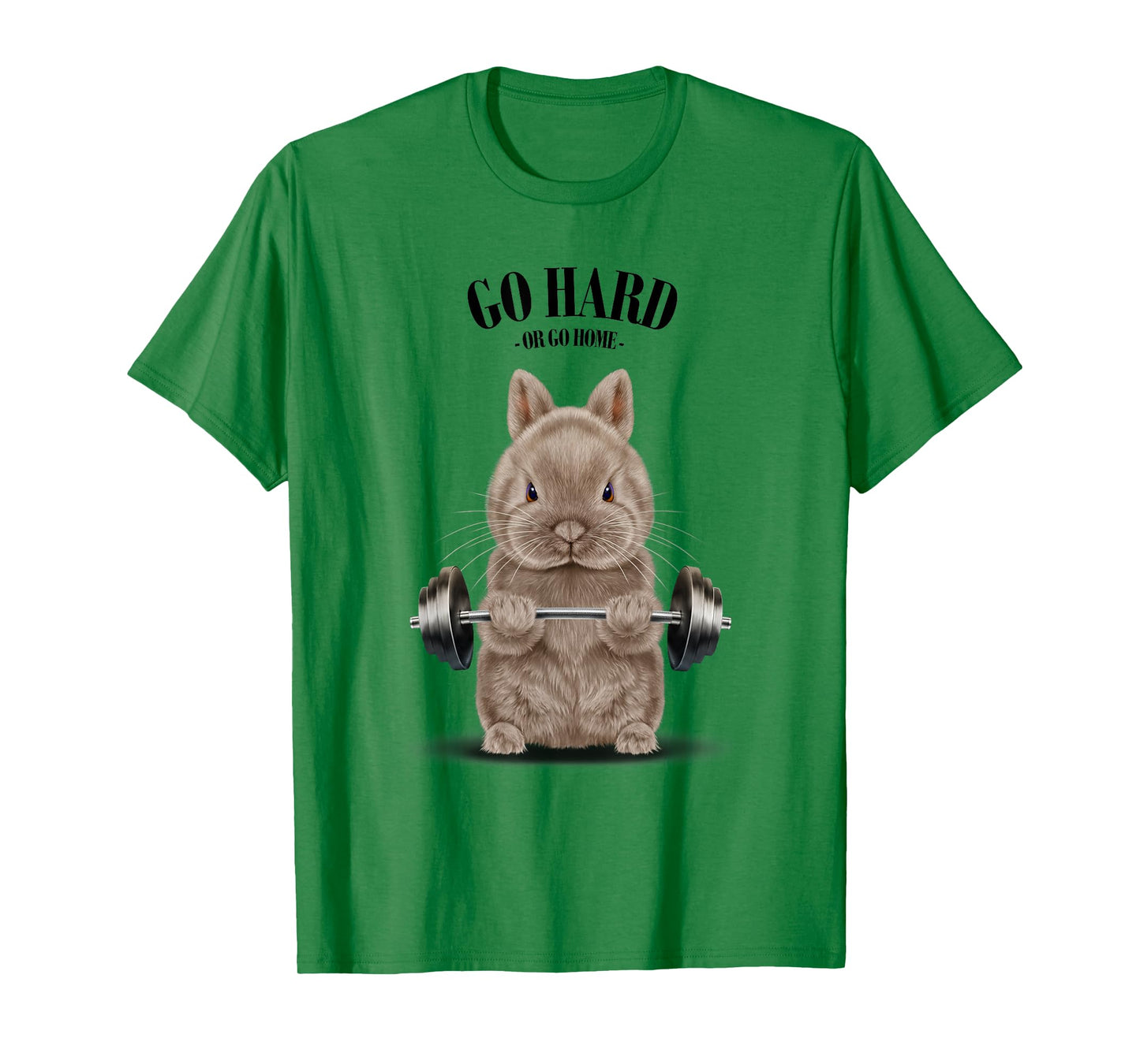 Beige Dwarf Rabbit Muscle Training Weightlifting Fitness T-Shirt