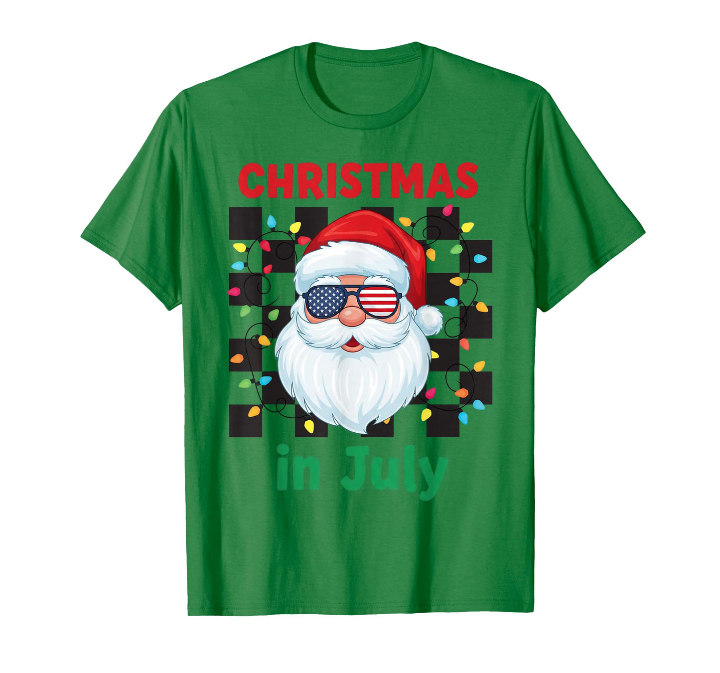 Christmas in July Santa Hat Light Hawaiian Tropical Xmas T-Shirt