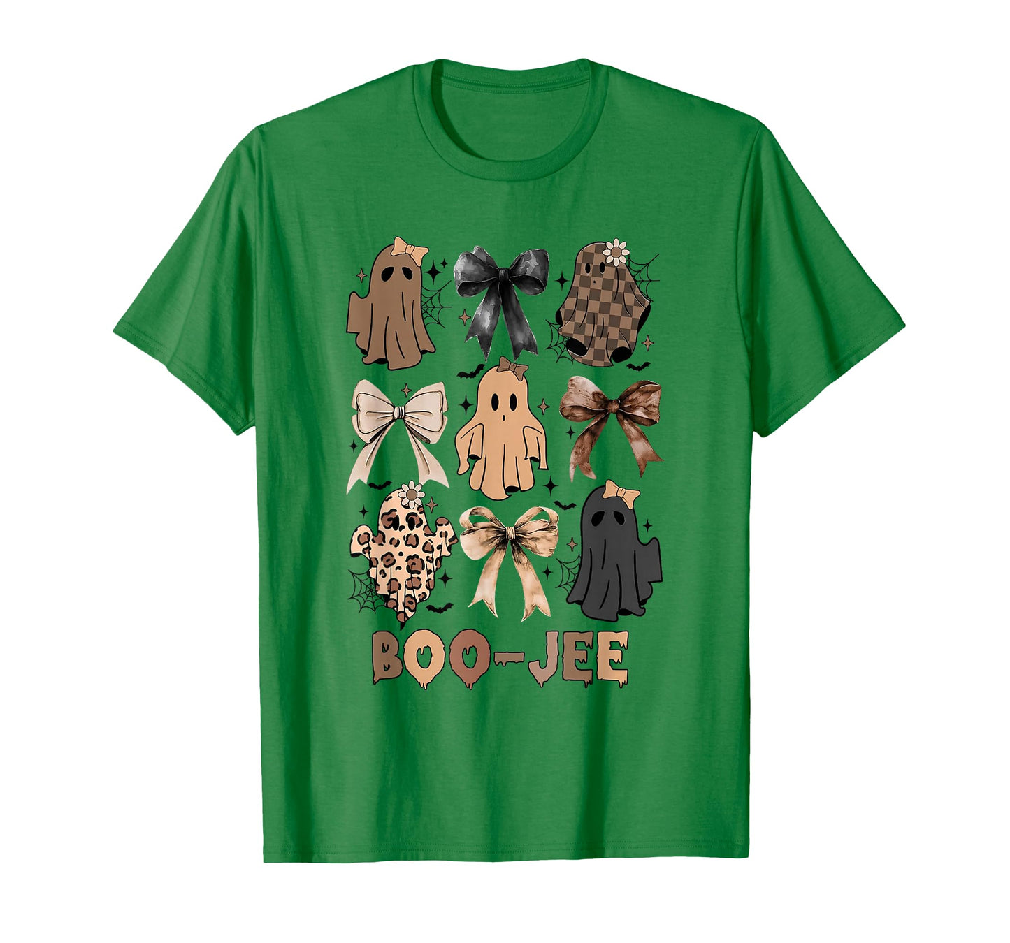 Coquette Boo JEE Ghost Halloween Lace Ghost Leopard Bougie T-Shirt