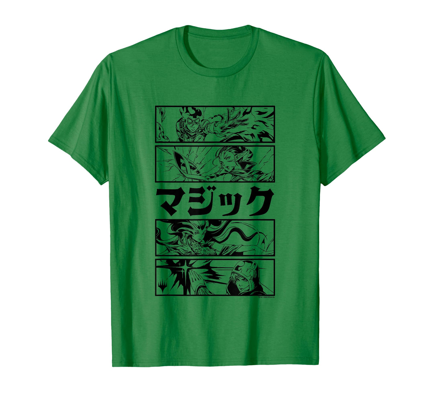 Magic: The Gathering Planeswalker Black & White Kanji Panels T-Shirt
