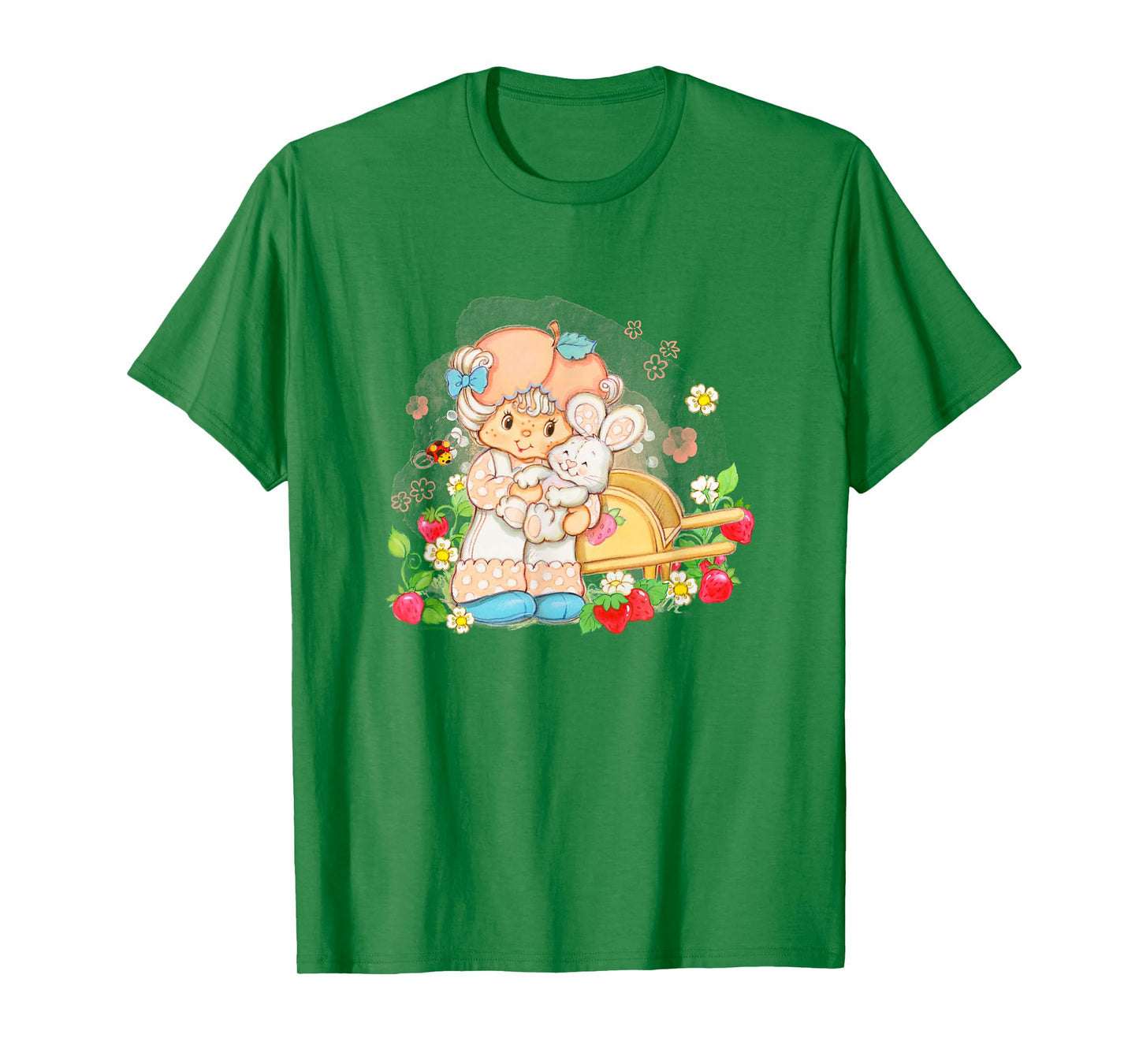 Strawberry Shortcake Apricot An Hopsalot Hug Cute Big Logo T-Shirt