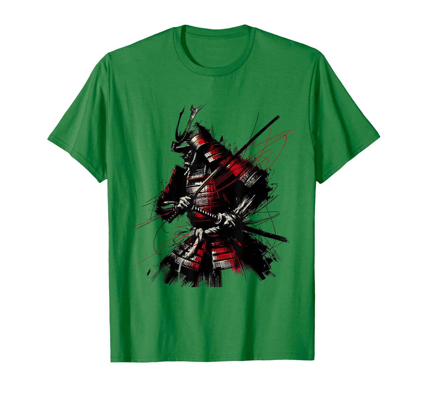 Samurai Brush Stroke Japanese Art Samurai Vintage Fighter T-Shirt