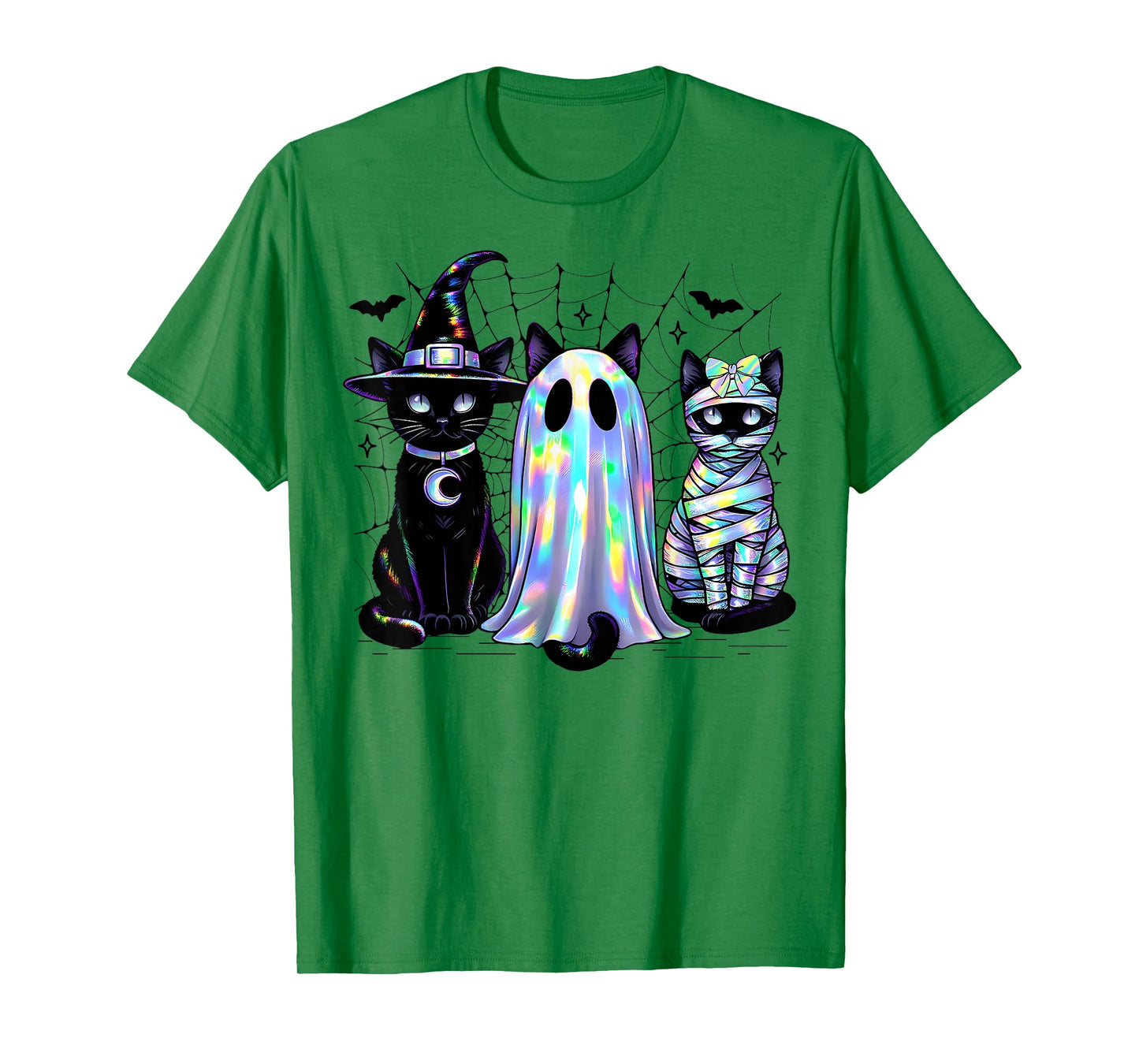 Cute Black Cat Witch Ghost Spooky Halloween Cat Lovers Mama T-Shirt