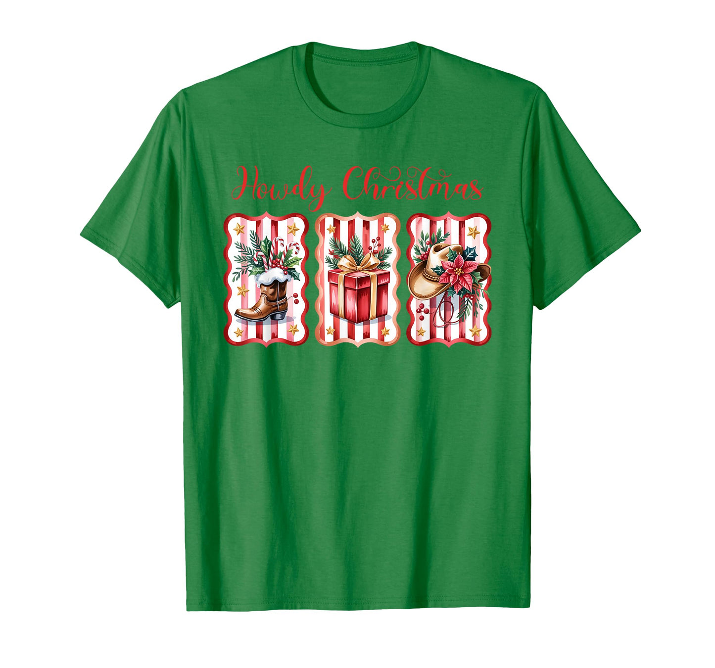 Howdy Christmas Western Coquette Bow Cowboy Cowgirl Santa T-Shirt