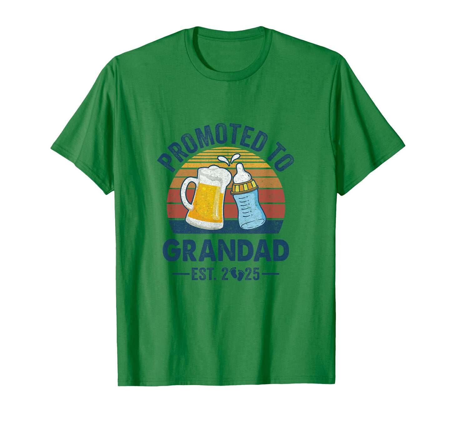 Promoted To Grandad Est 2025 First Time Fathers Day Vintage T-Shirt