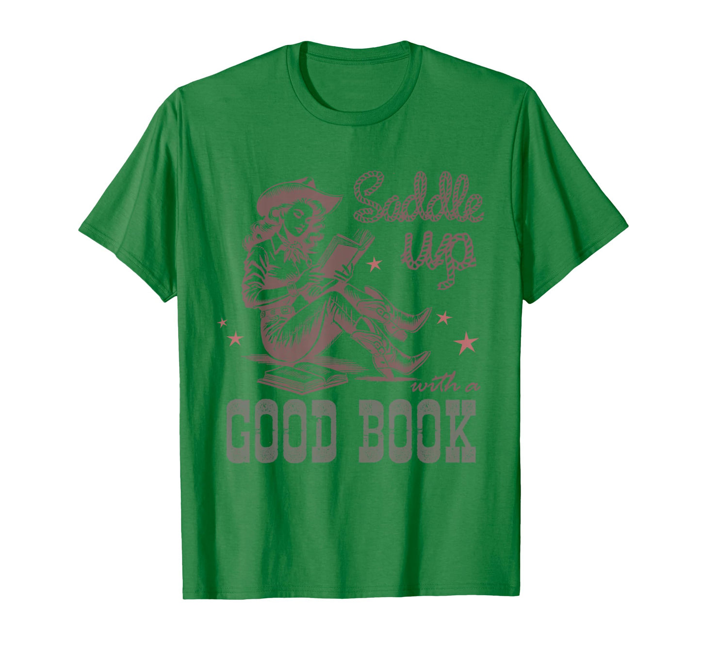 Retro Cowgirl ReadingTee Saddle Up With A Good Book Western T-Shirt