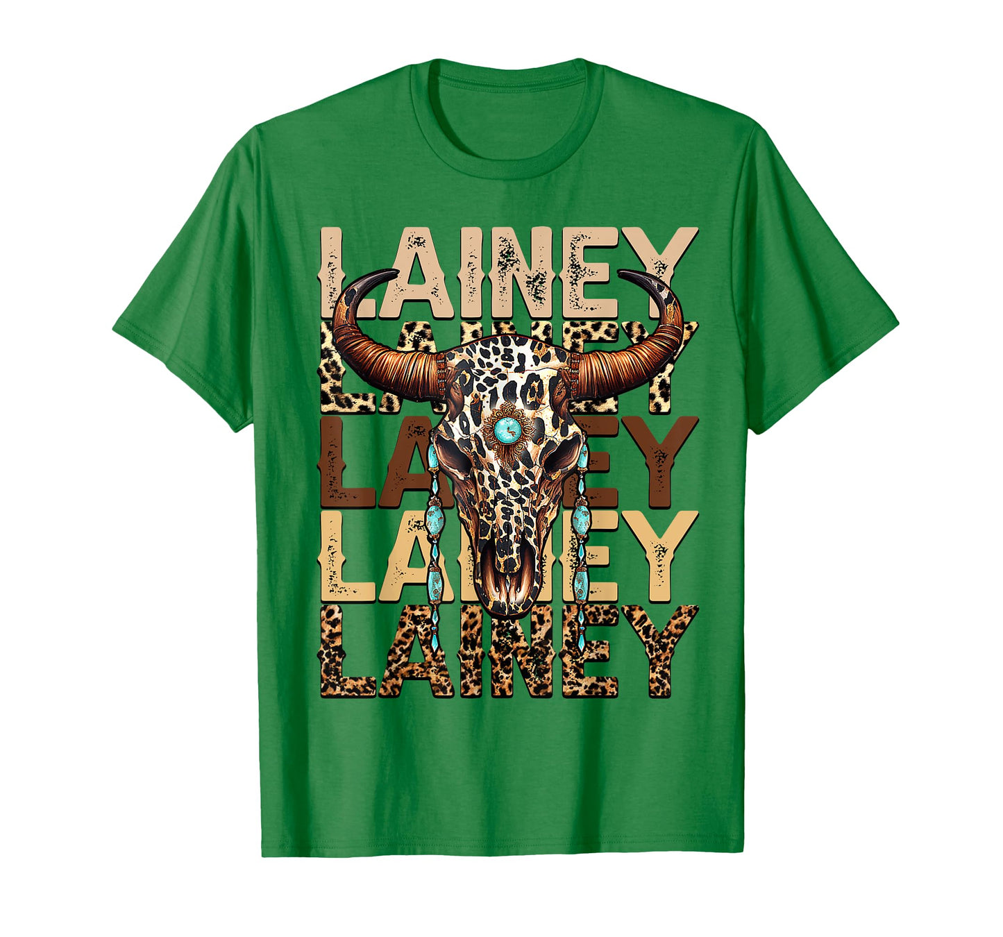 Retro Cow Skull Lainey Name Cowgirl Personalized Western T-Shirt