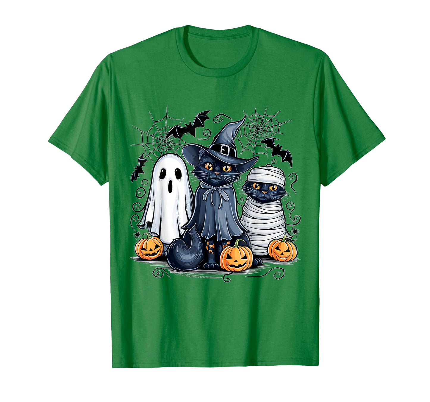 Retro Black Cat Pumpkin Halloween Costume Fall Autumn Season T-Shirt
