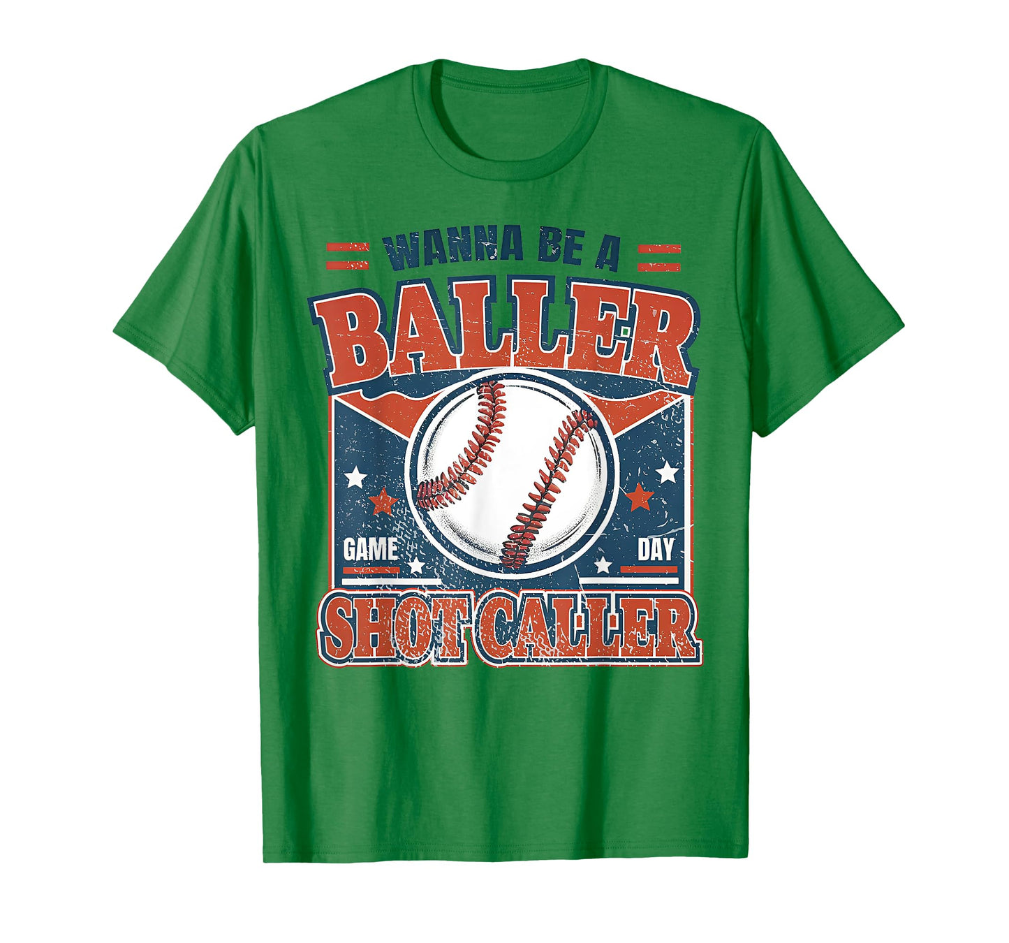 Wanna Be A Baller Shot Caller Retro Baseball T-Shirt