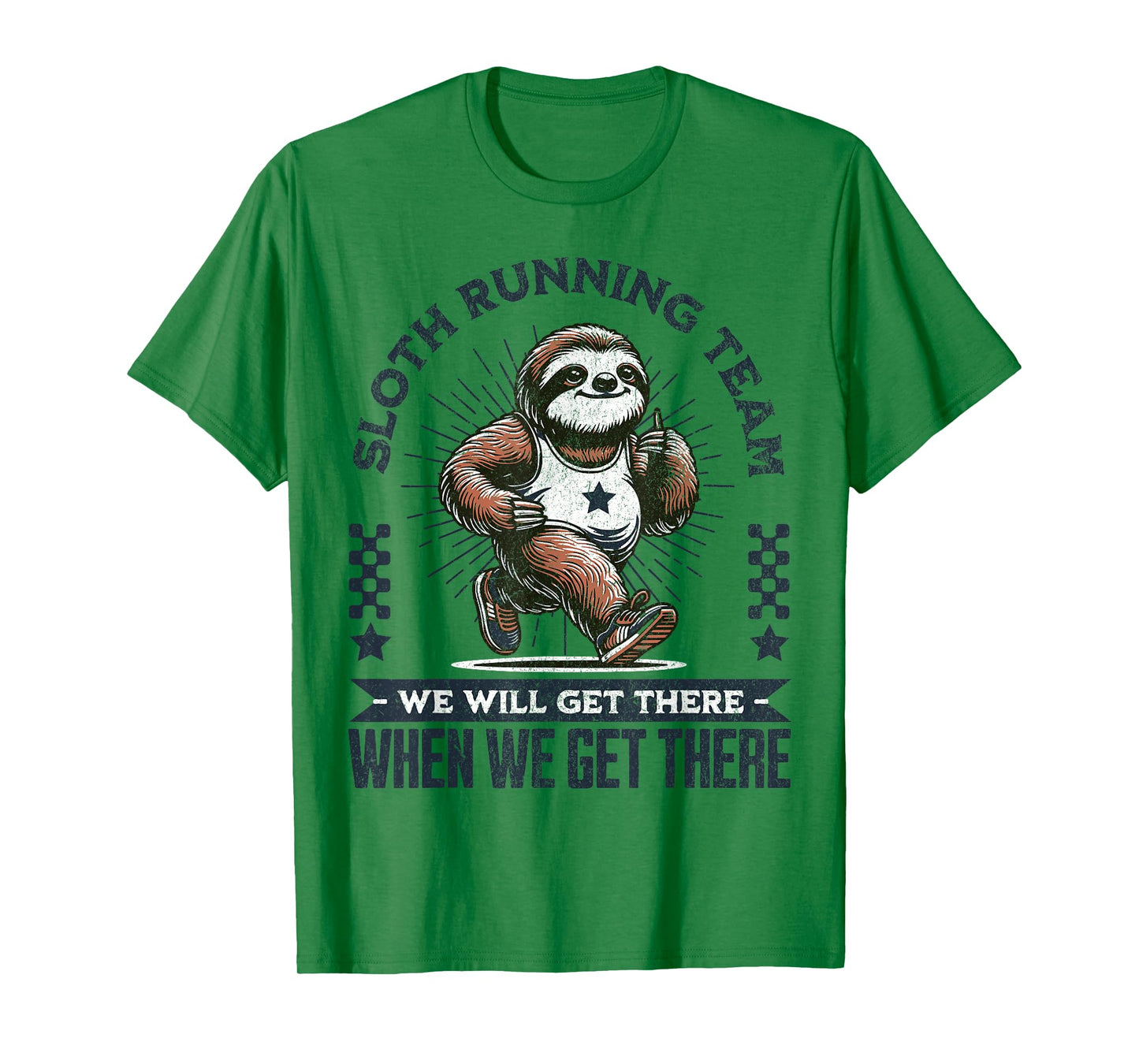 Funny Vintage Sloth Running Team Marathon Runners Jogging T-Shirt