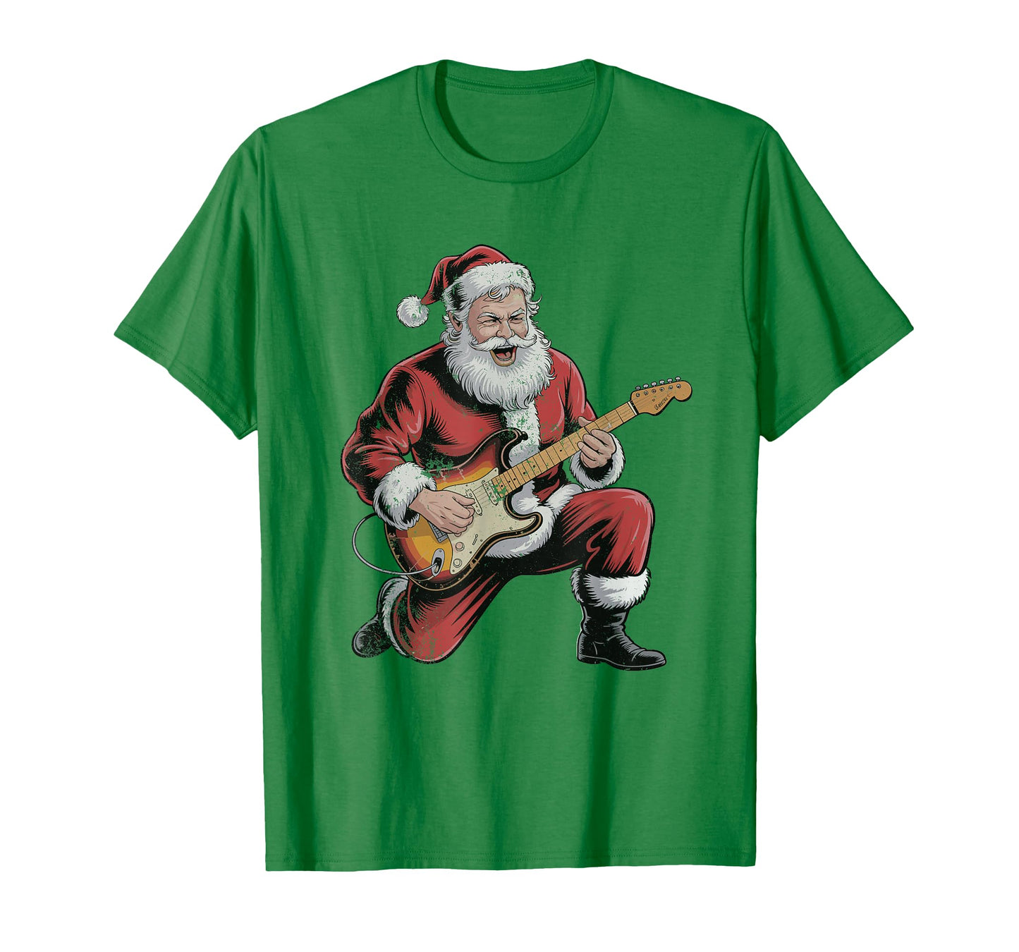 Vintage Santa Playing Guitar Retro 90s Chrismas Holiday T-Shirt