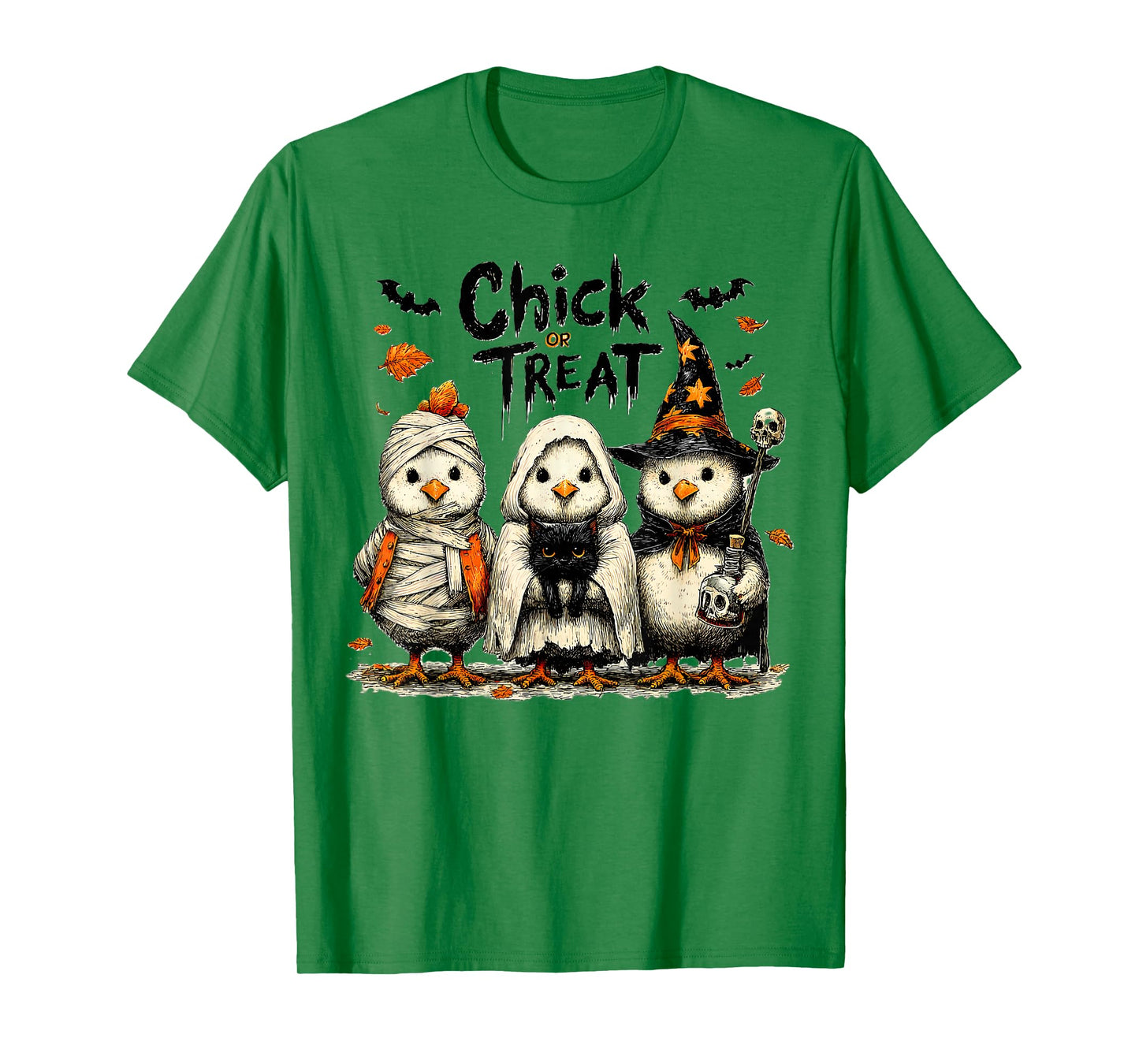 Chick Or Treat Halloween Witch Spooky Chicken T-Shirt