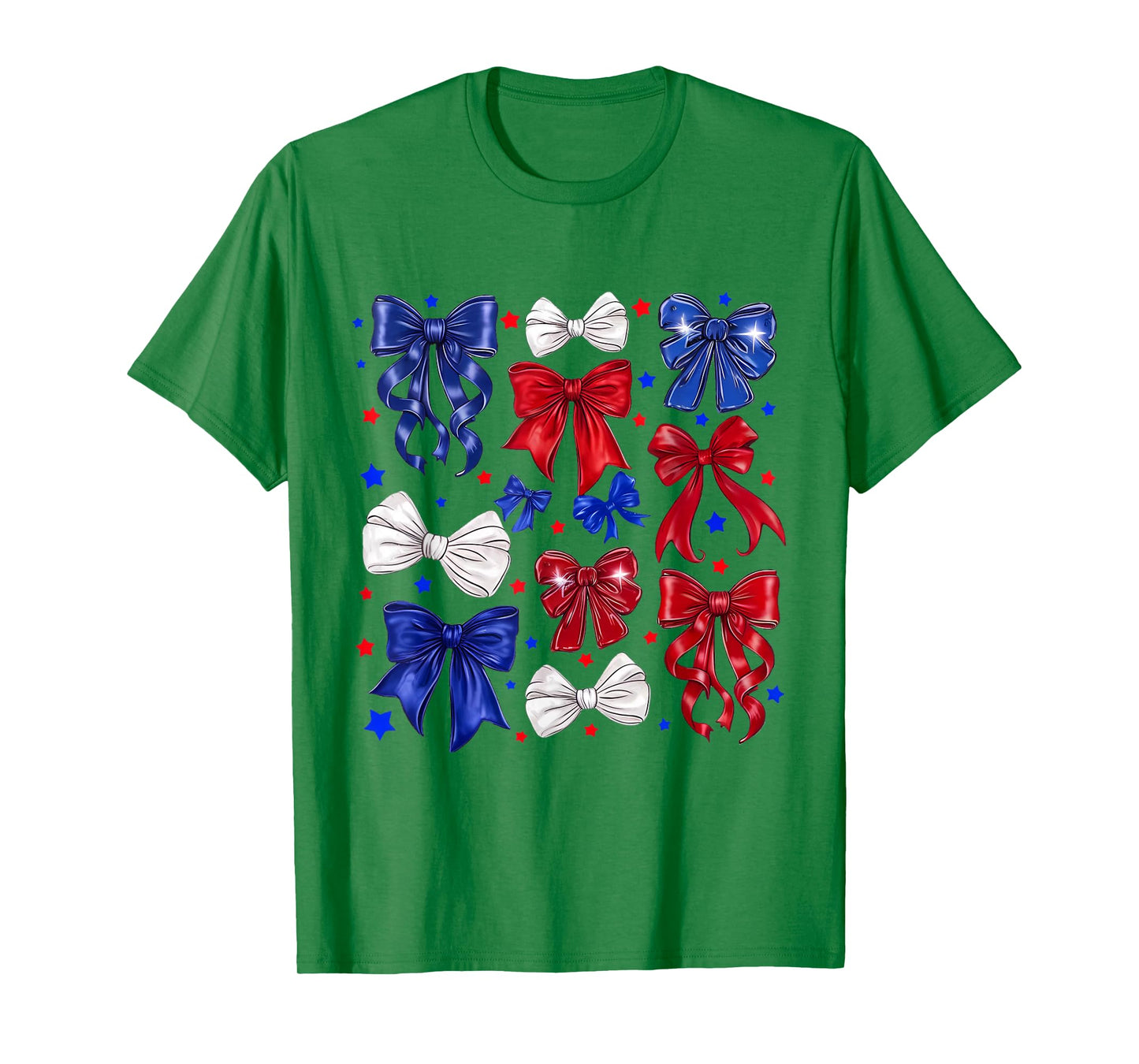 Coquette Red White & Blue Patriotic Bows Retro July 4th T-Shirt