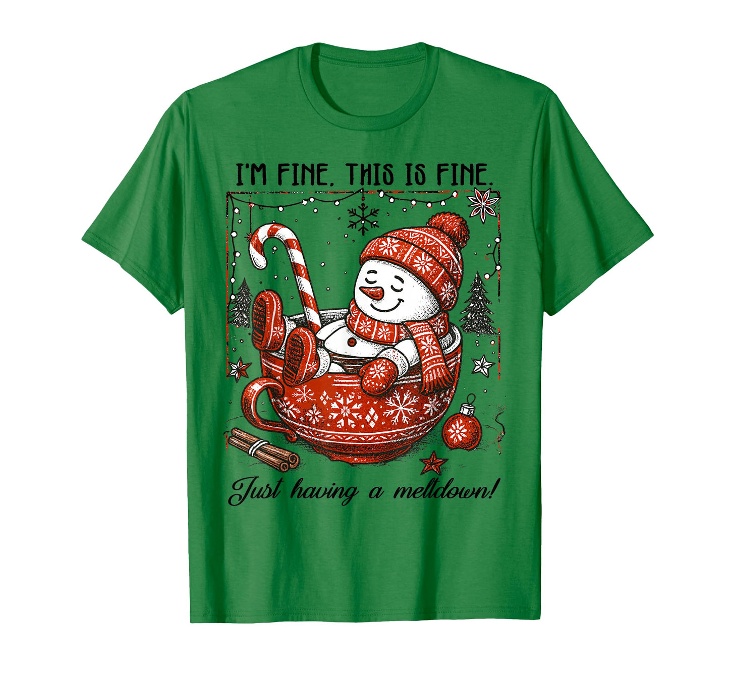Merry Christmas Xmas Vibes Snowman Just Having A Meltdown T-Shirt