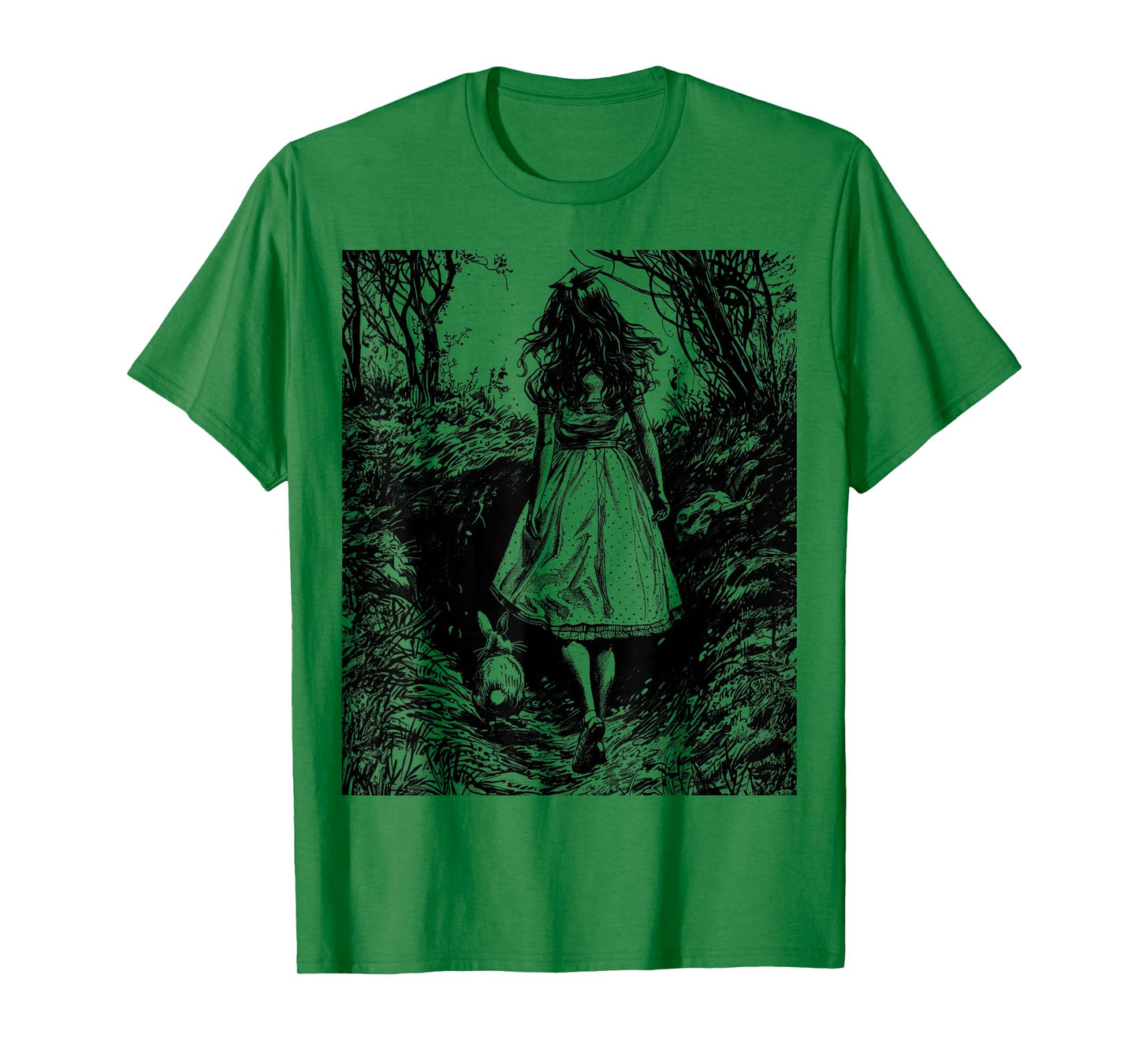 Alice in Wonderland - Down the Rabbit Hole Fantasy Vintage T-Shirt