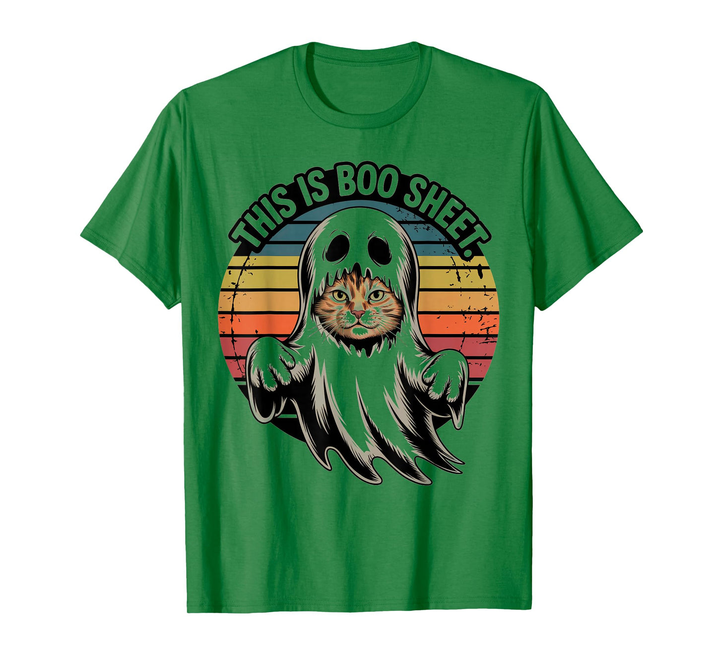 I'm just here for The boos Halloween Women Ghost Funny cat T-Shirt