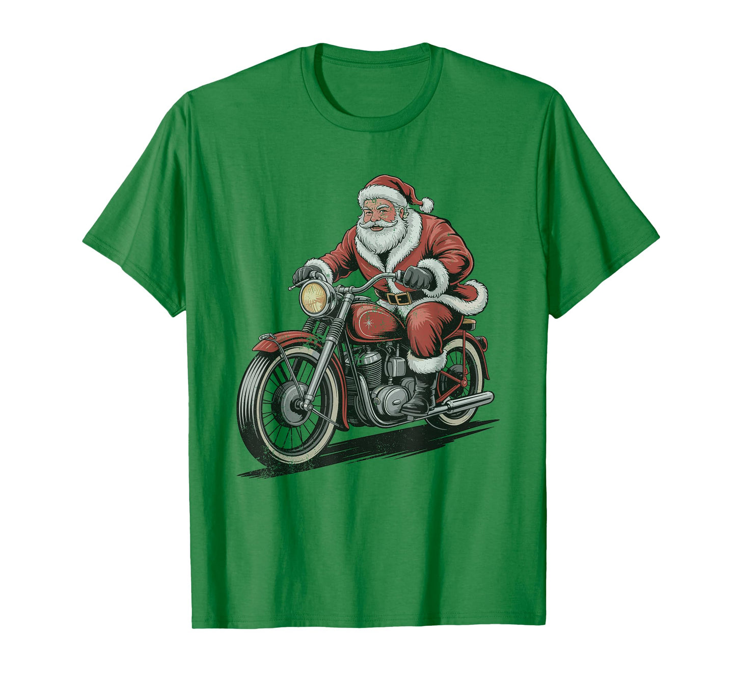 Vintage Santa Riding Motorcycle Retro Christmas Holiday T-Shirt