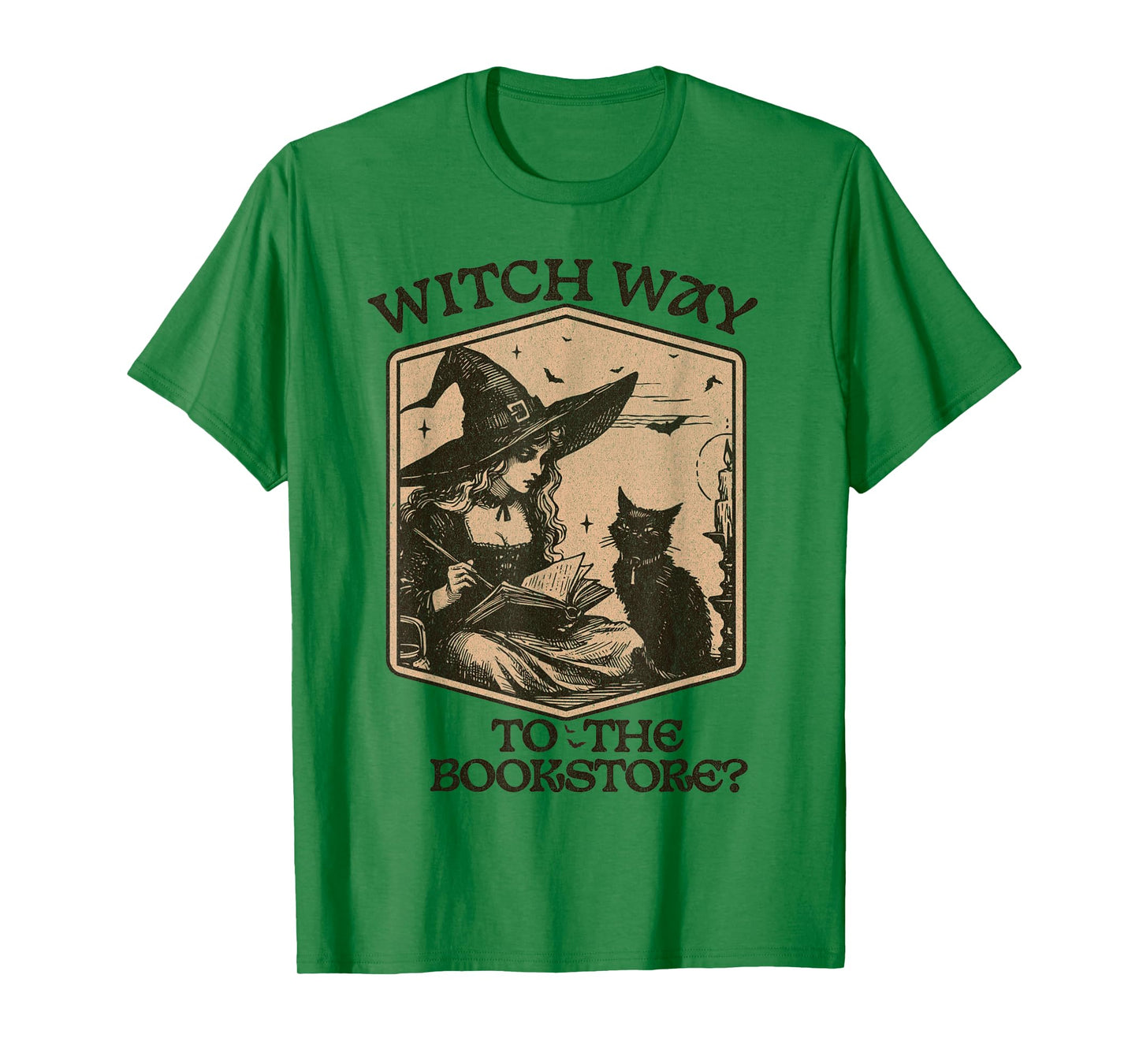 Halloween Book Lover Witch Way to The Bookstore Tee T-Shirt