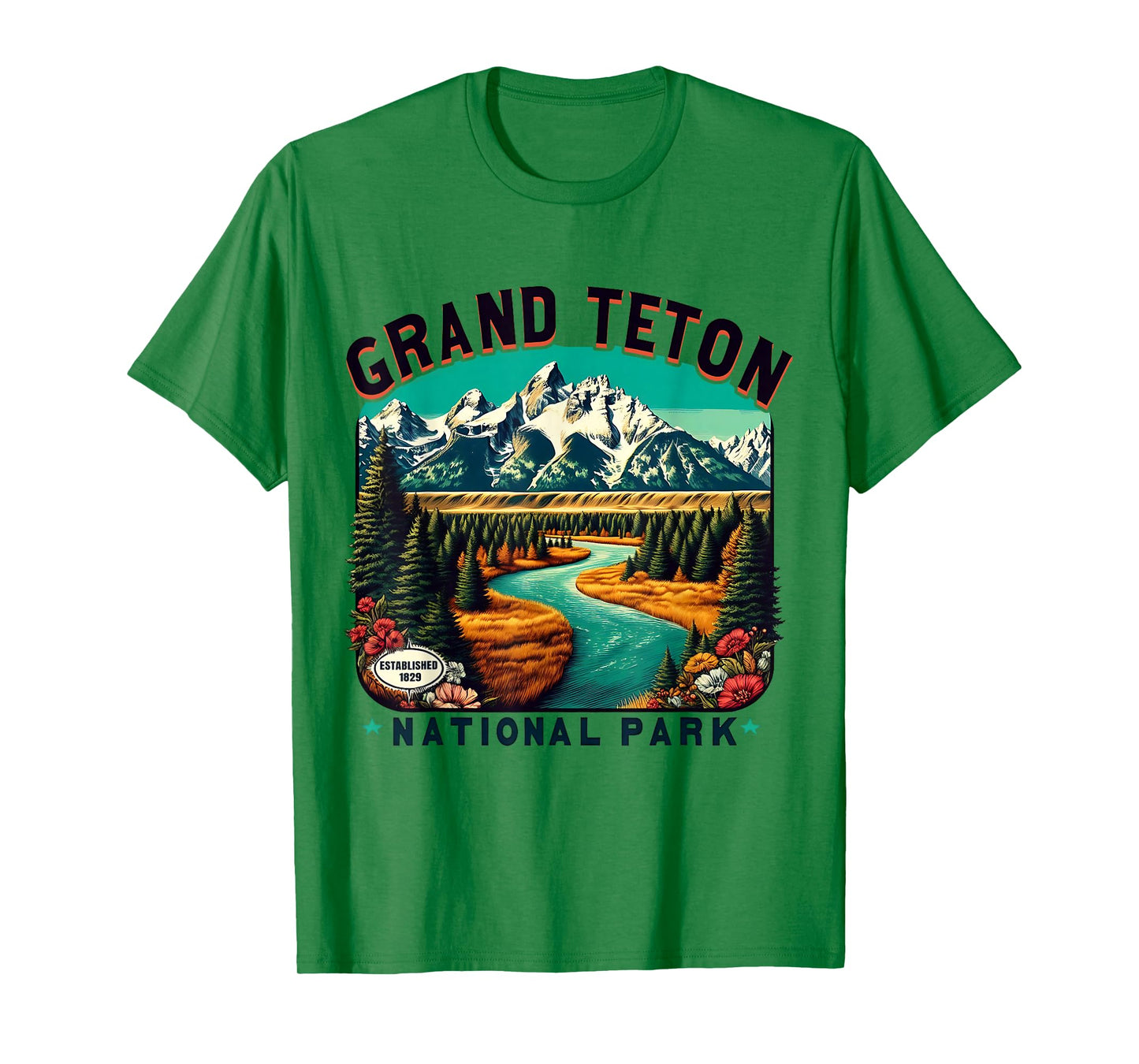 Grand Teton National Park Vintage Nature Art T-Shirt