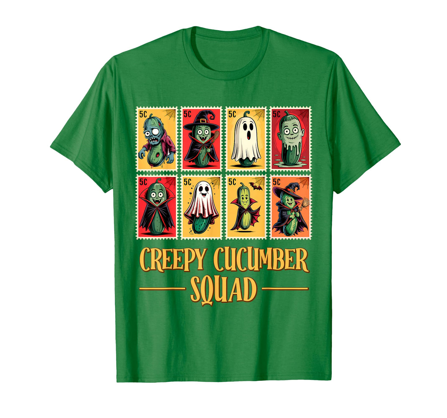 Creepy Cucumber Squad – Funny Halloween Stamp Men Women Kids T-Shirt