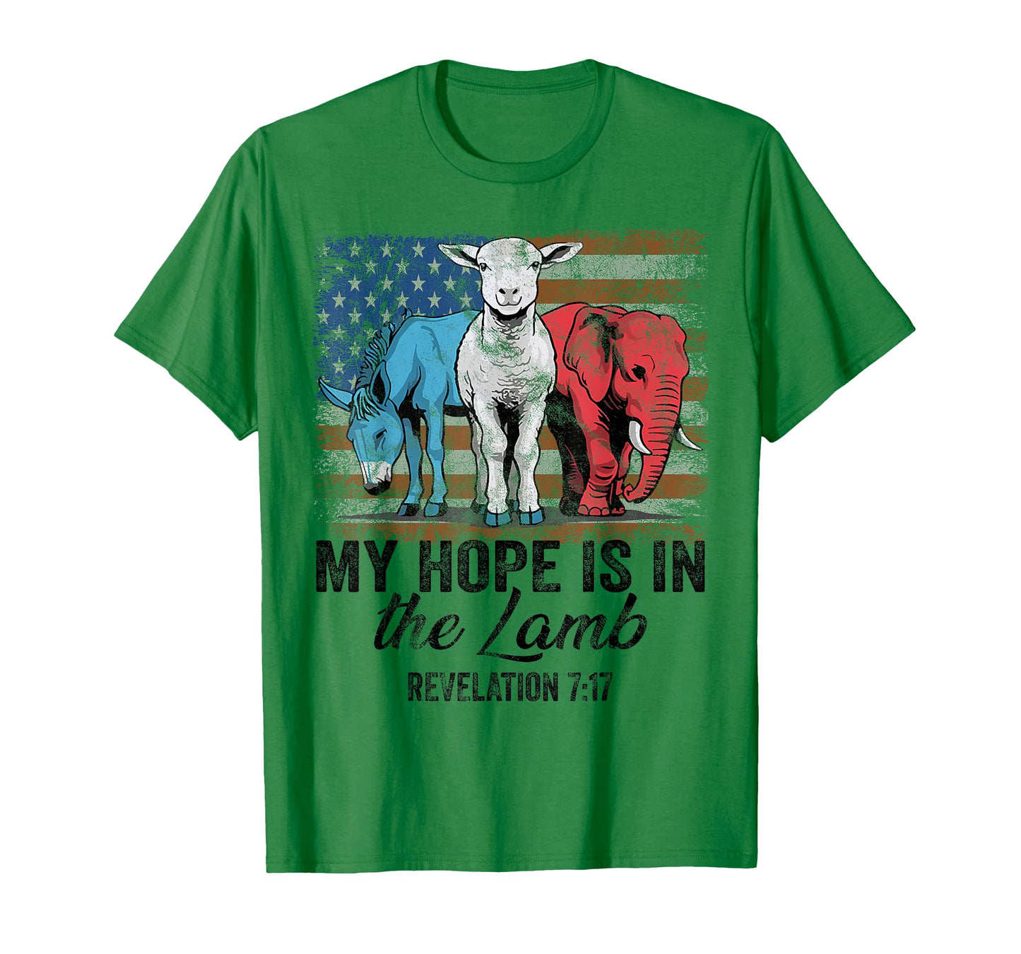 vintage My Hope is in the lamb Scripture Elephant Donkey T-Shirt