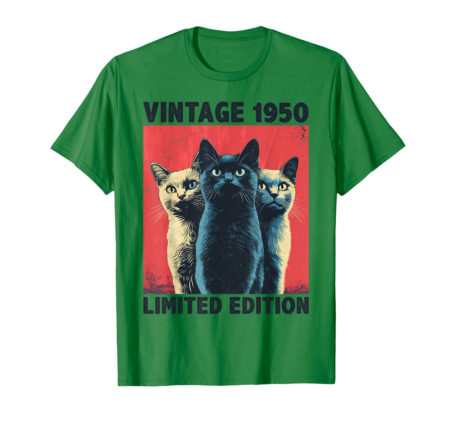 75 Years Old Gift Vintage 1950 Cat Lover 75th Birthday Funny T-Shirt for Men Women Kids