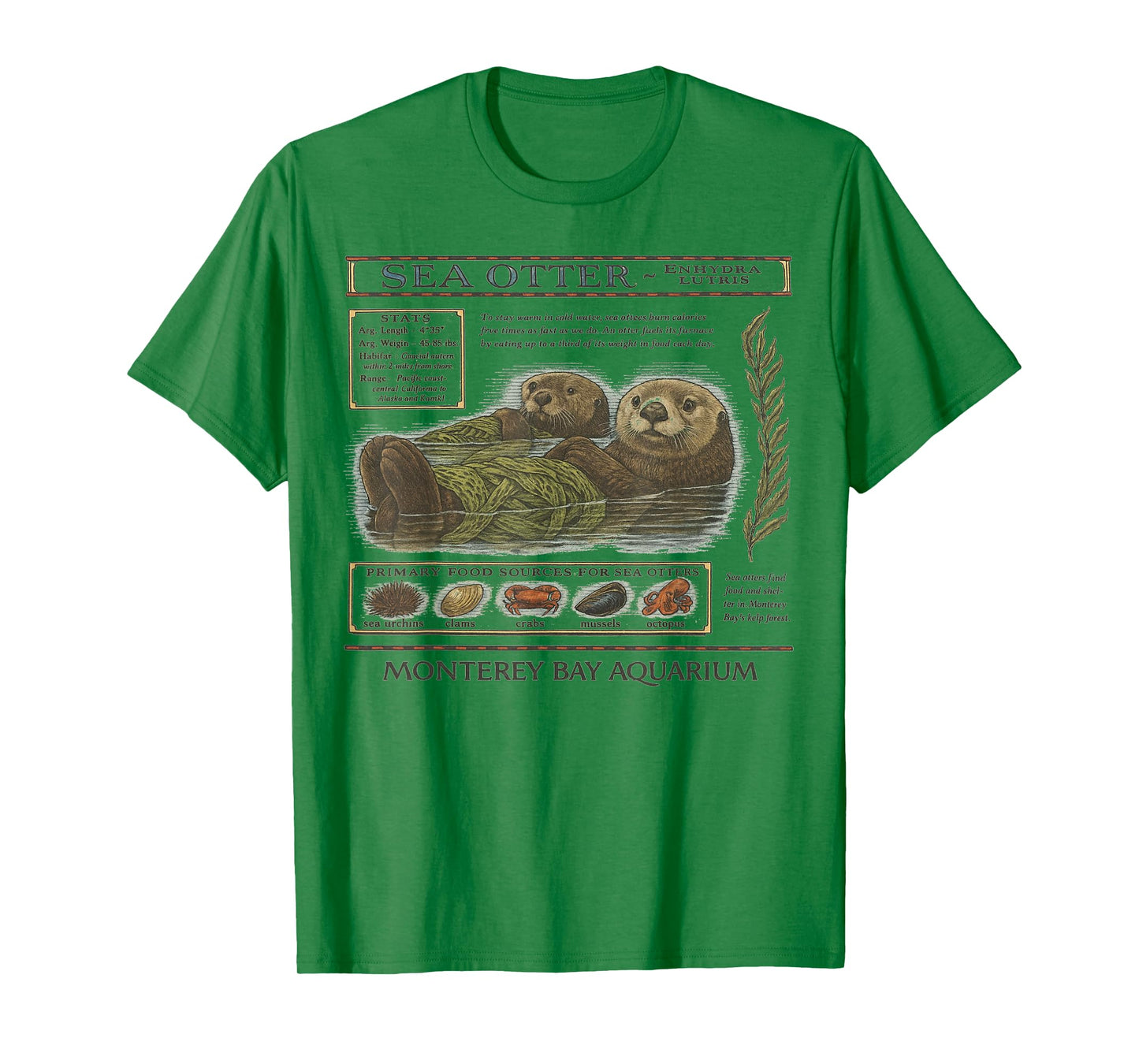 Vintage Sea Otter Lover 90's Aquarium Design T-Shirt