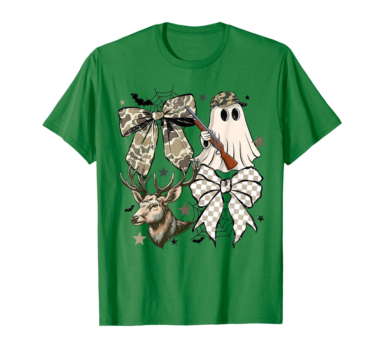 Camo Ghost Coquette Bow Camouflage Deer Hunting Girl Women T-Shirt
