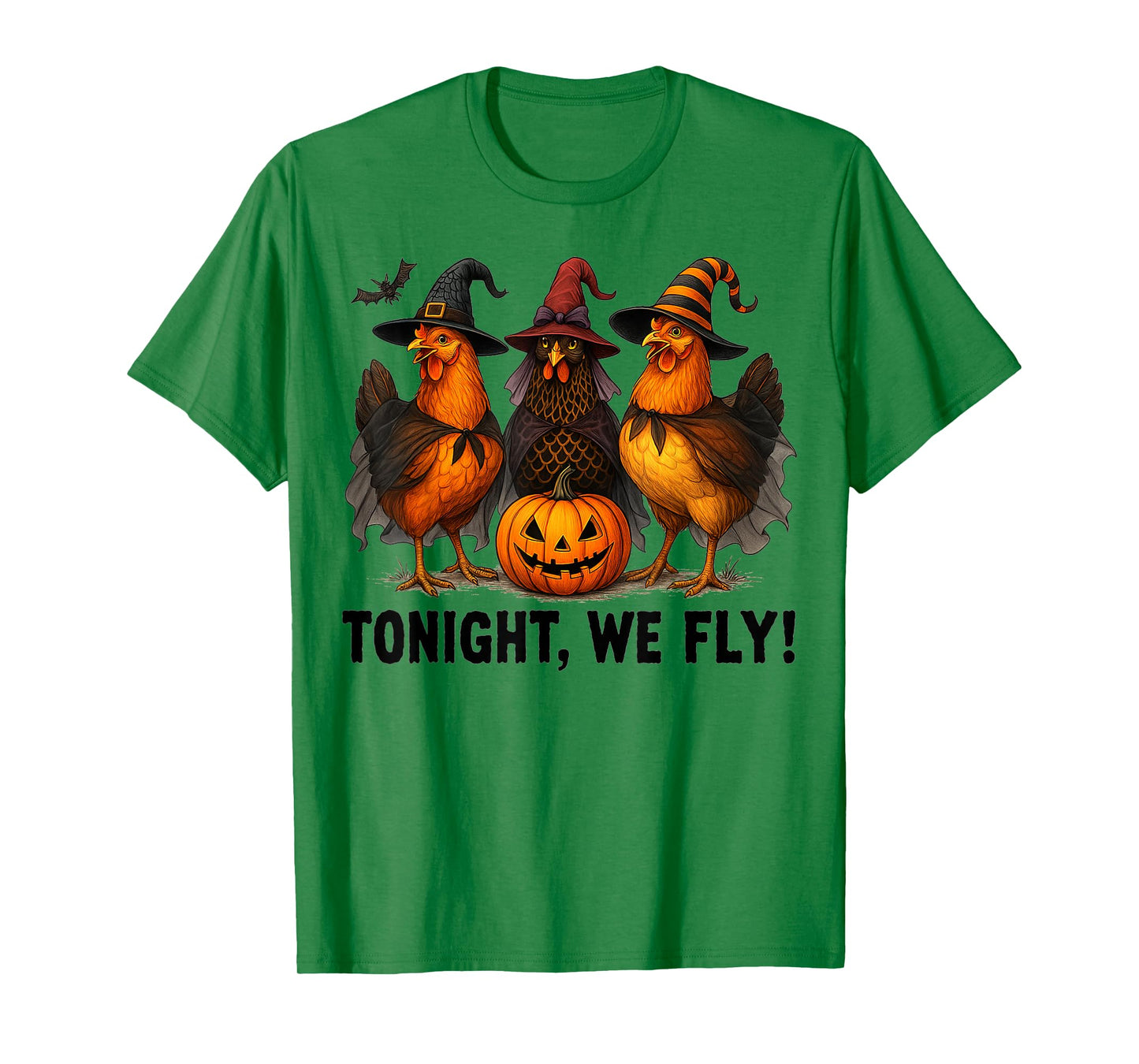 Tonight We Fly Funny Chicken Witches Funny Halloween Spooky T-Shirt