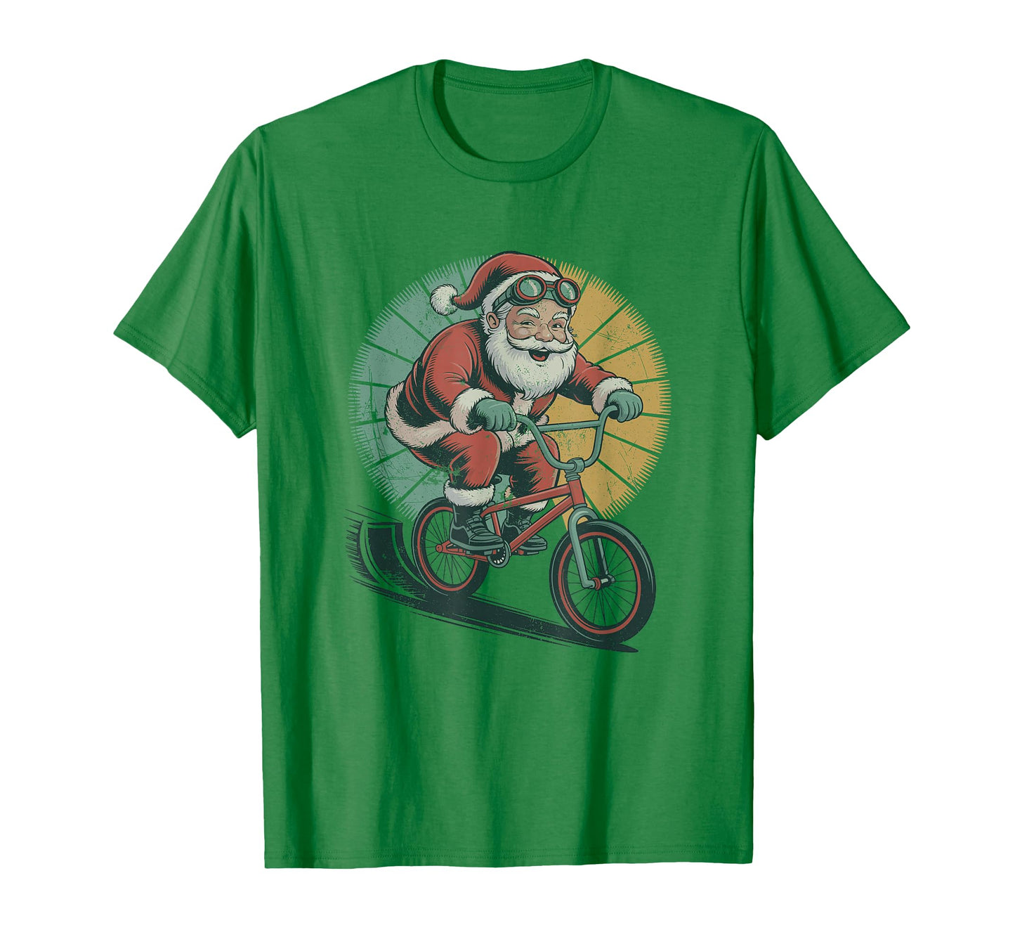 Vintage Santa Playing BMX Retro Christmas Holiday Sports T-Shirt