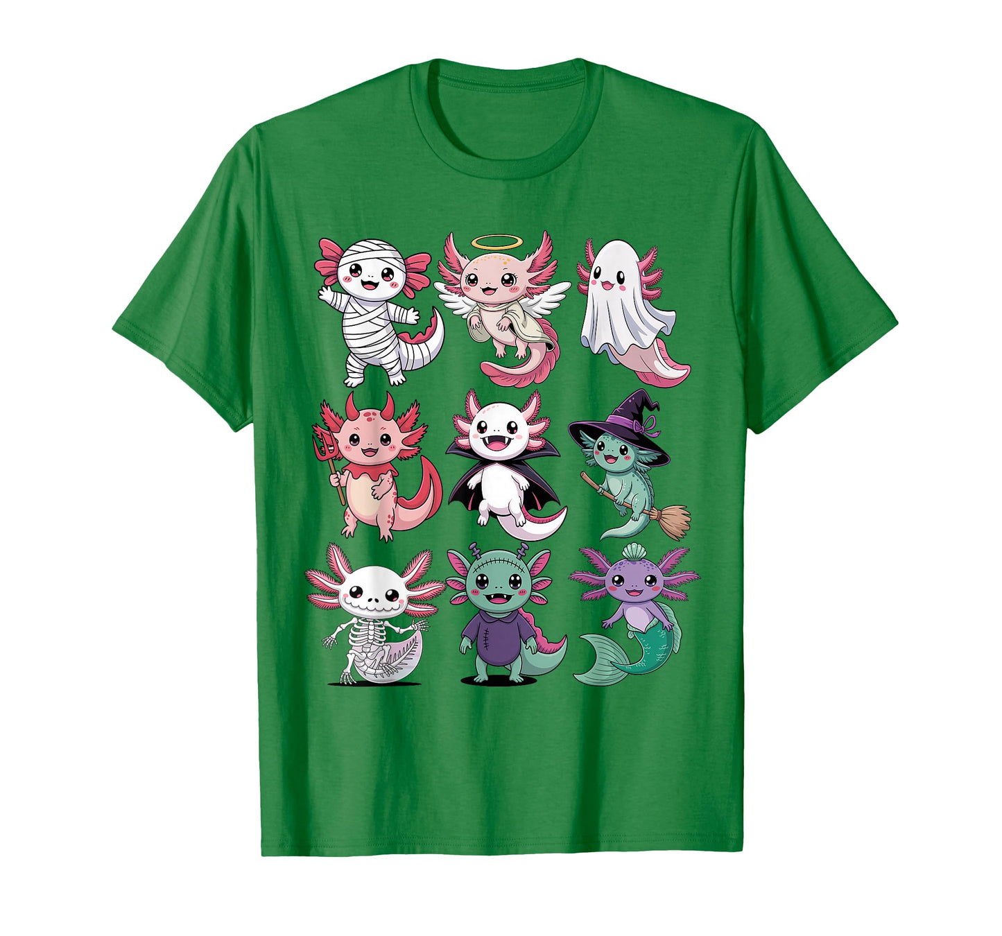 Halloween Axolotl T-Shirt - Cute Spooky Axolotls Costume T-Shirt