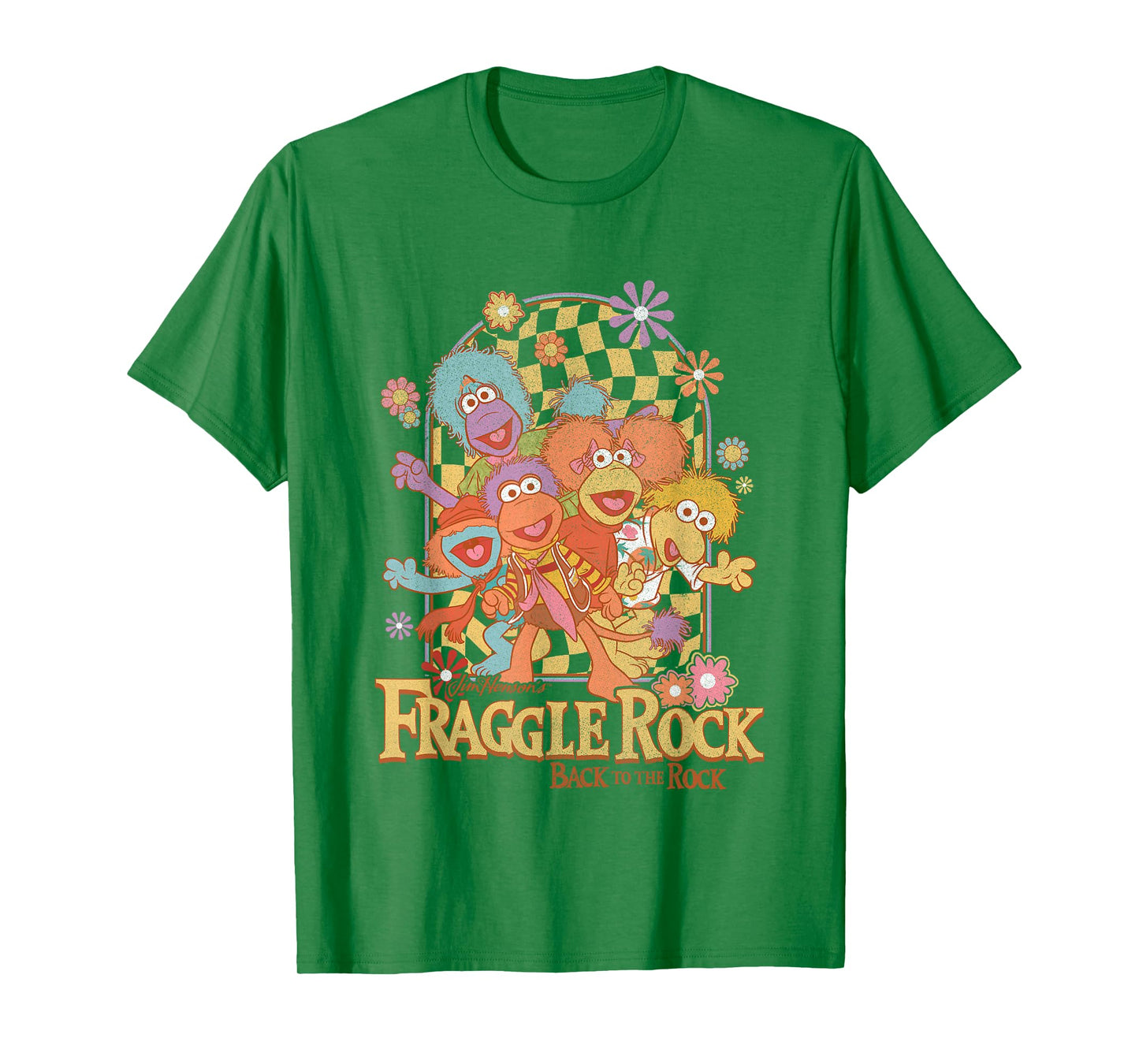 Fraggle Rock Back To The Rock Group Shot Vintage Chest Logo T-Shirt