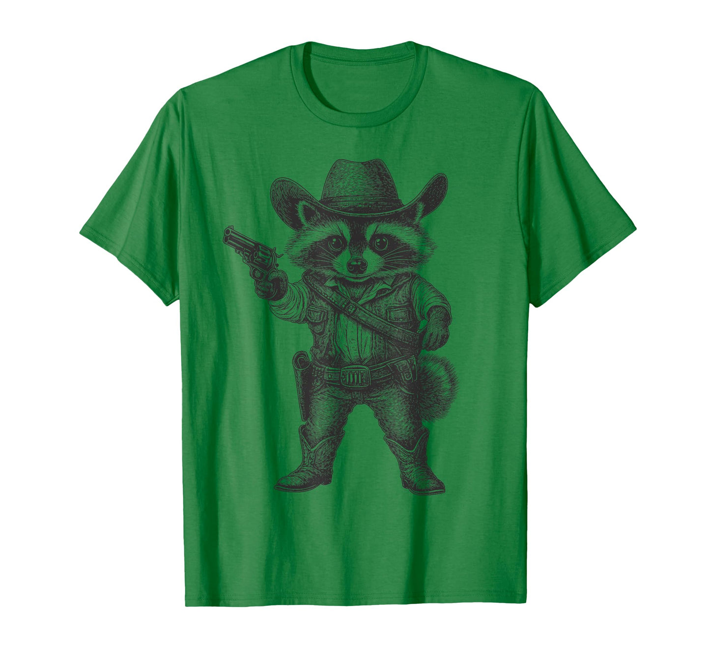 Raccoon Cowboy Hat Funny Western Cute Raccoon Lover Vintage T-Shirt