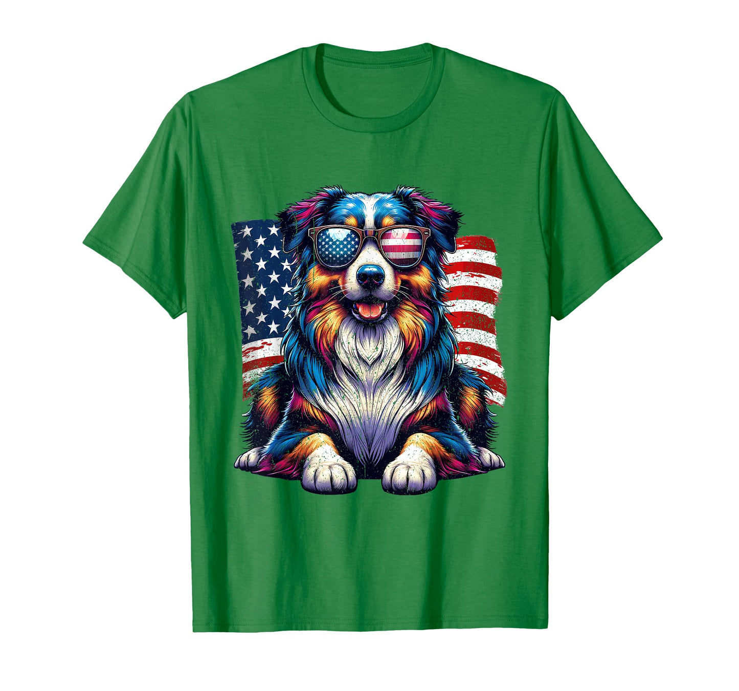 Vintage Awesome Australian Shepherd 4th Of July US American T-Shirt
