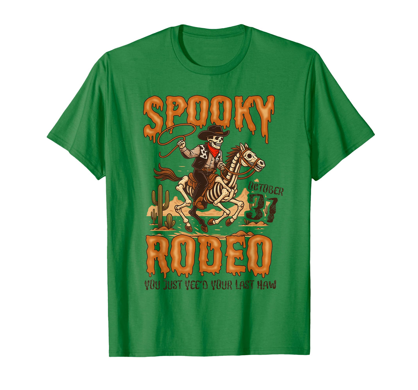 Halloween Vibes Spooky Wild West Skeleton Cowboys Western T-Shirt
