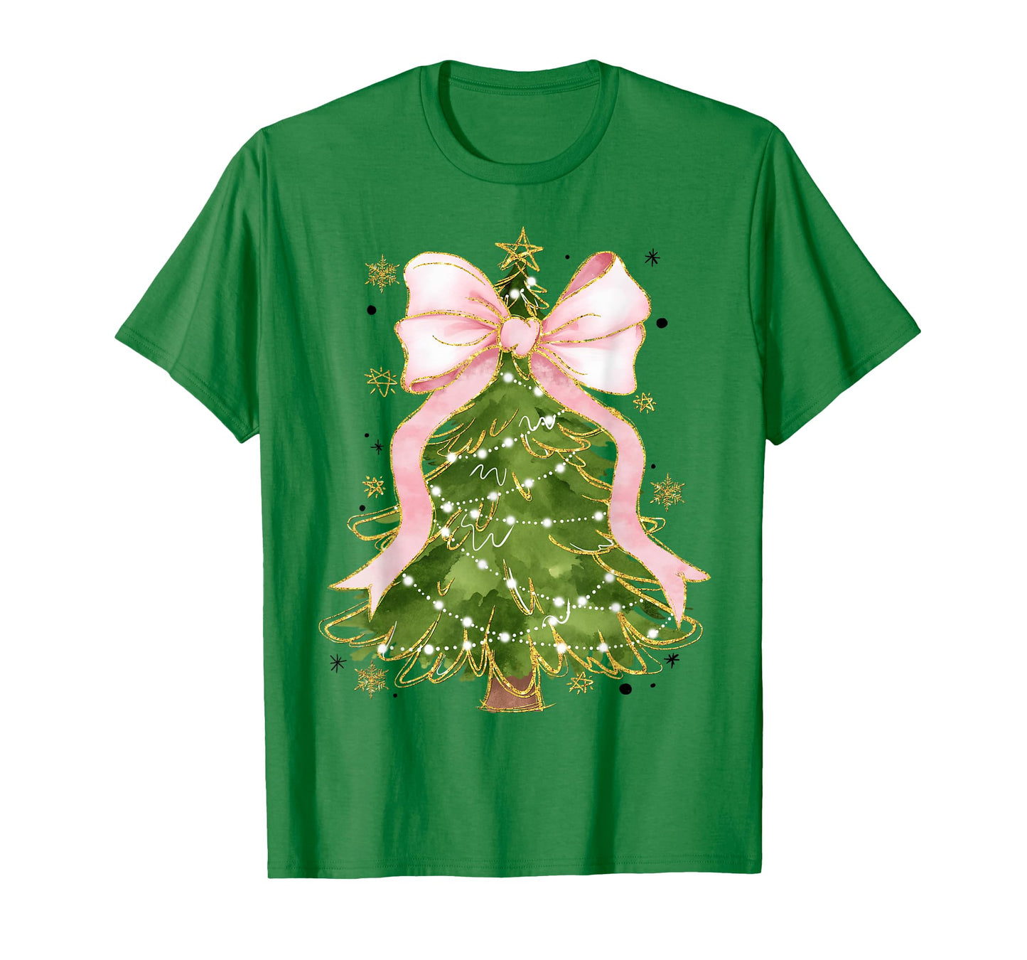 Coquette Bow Christmas Tree Xmas Holiday Girly Outfit Women T-Shirt