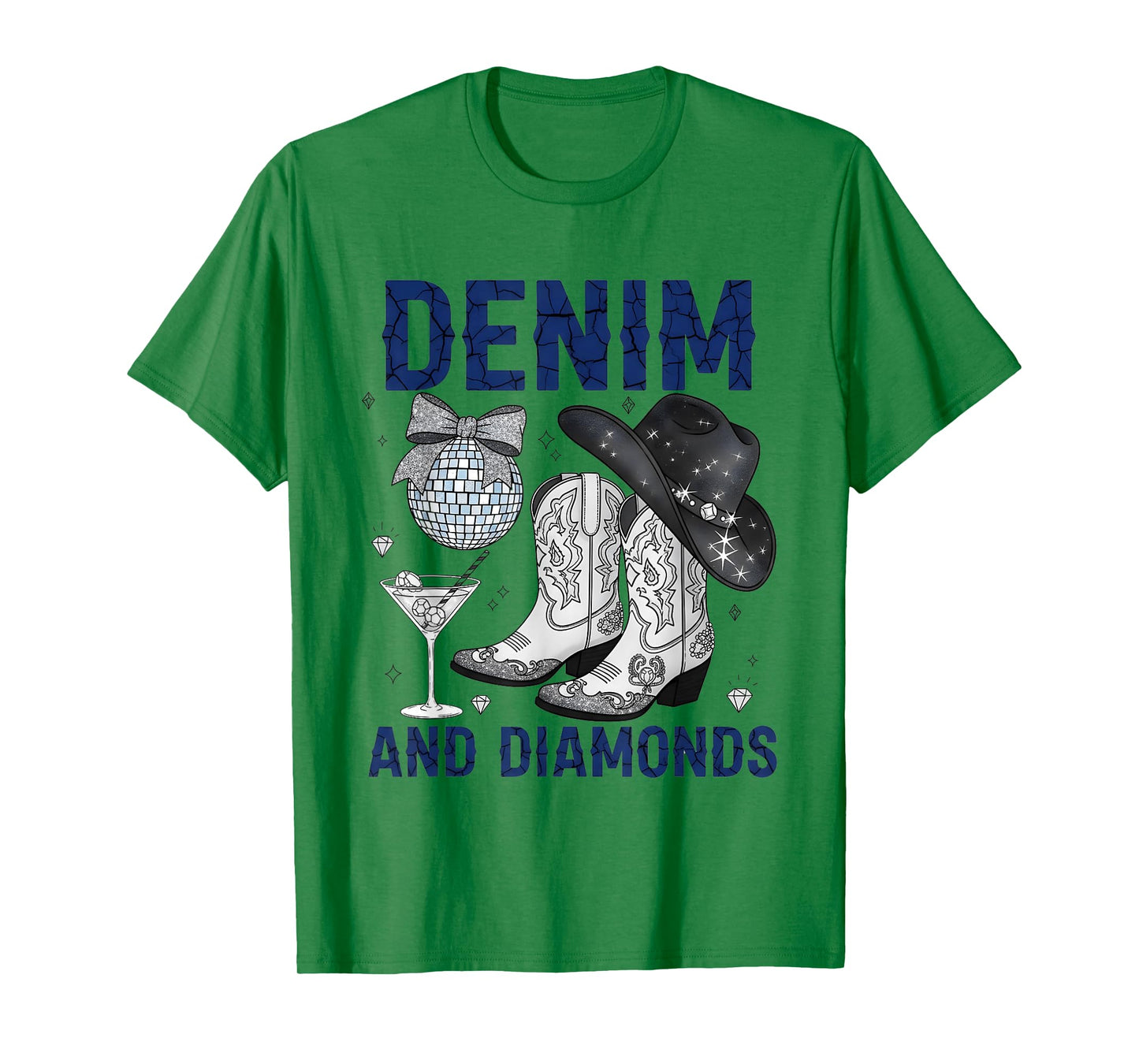 Denim and Diamonds Western Women Boots Jeans Rodeo Cowgirl T-Shirt