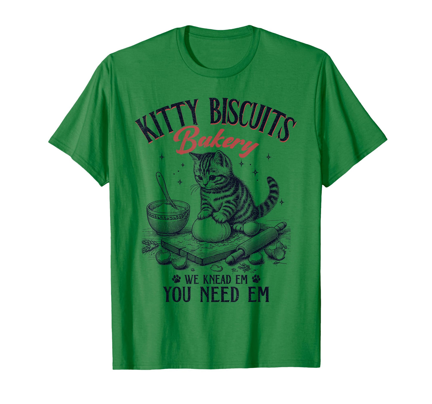 Cute Kitty Biscuits Bakery Vintage T-Shirt