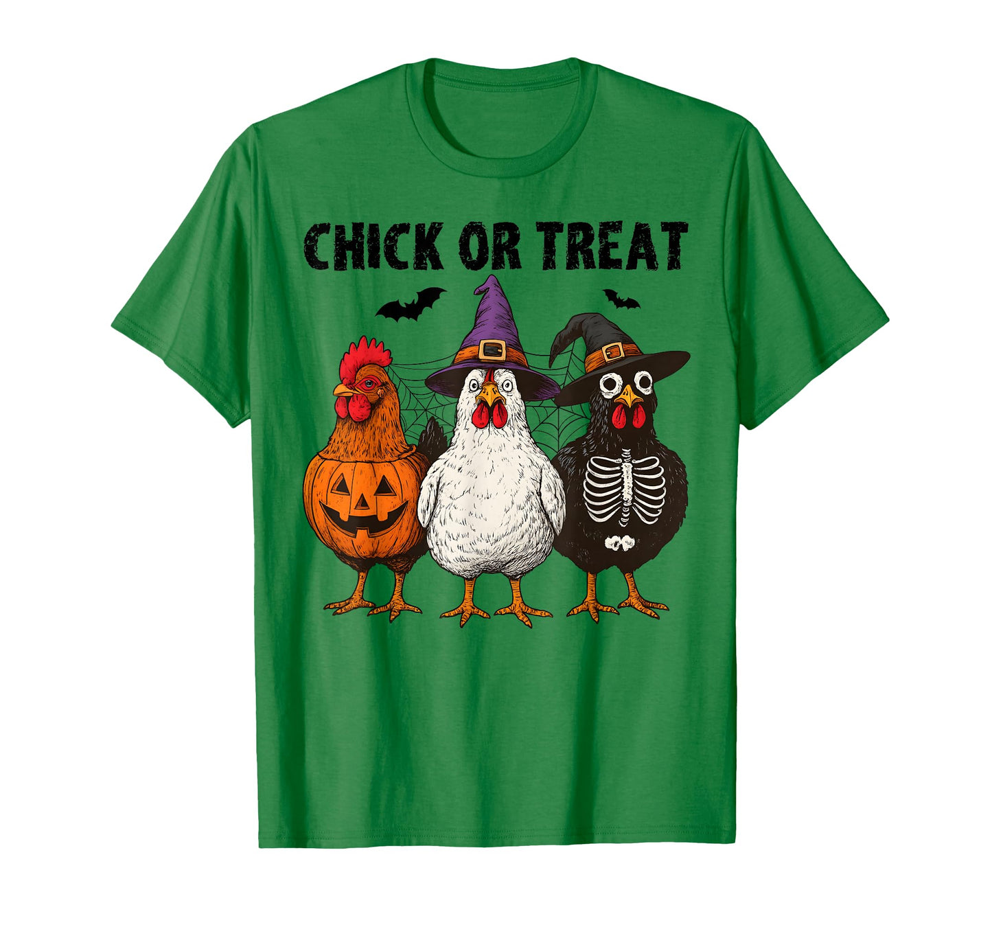Chick Or Treat Funny Halloween Pumpkin Ghost Spooky Chicken T-Shirt
