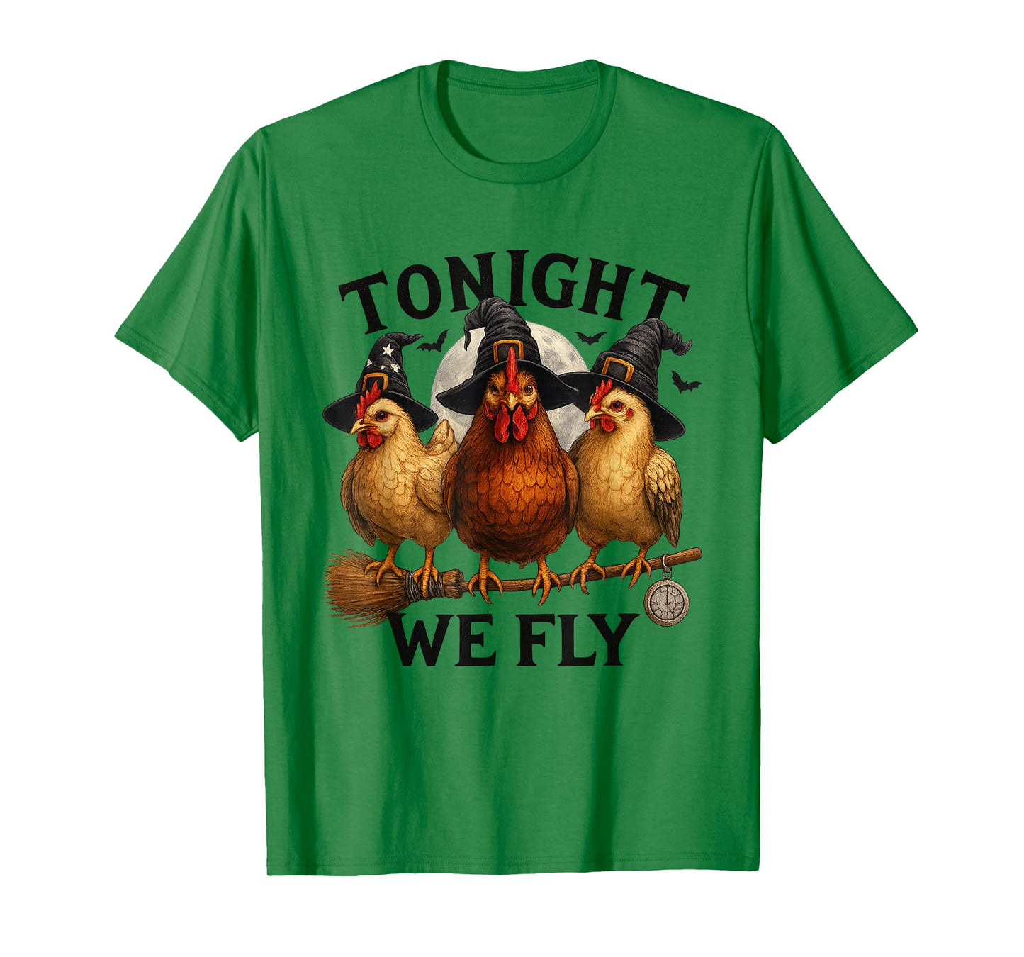 Tonight We Fly Funny Chicken Witches Halloween T-Shirt