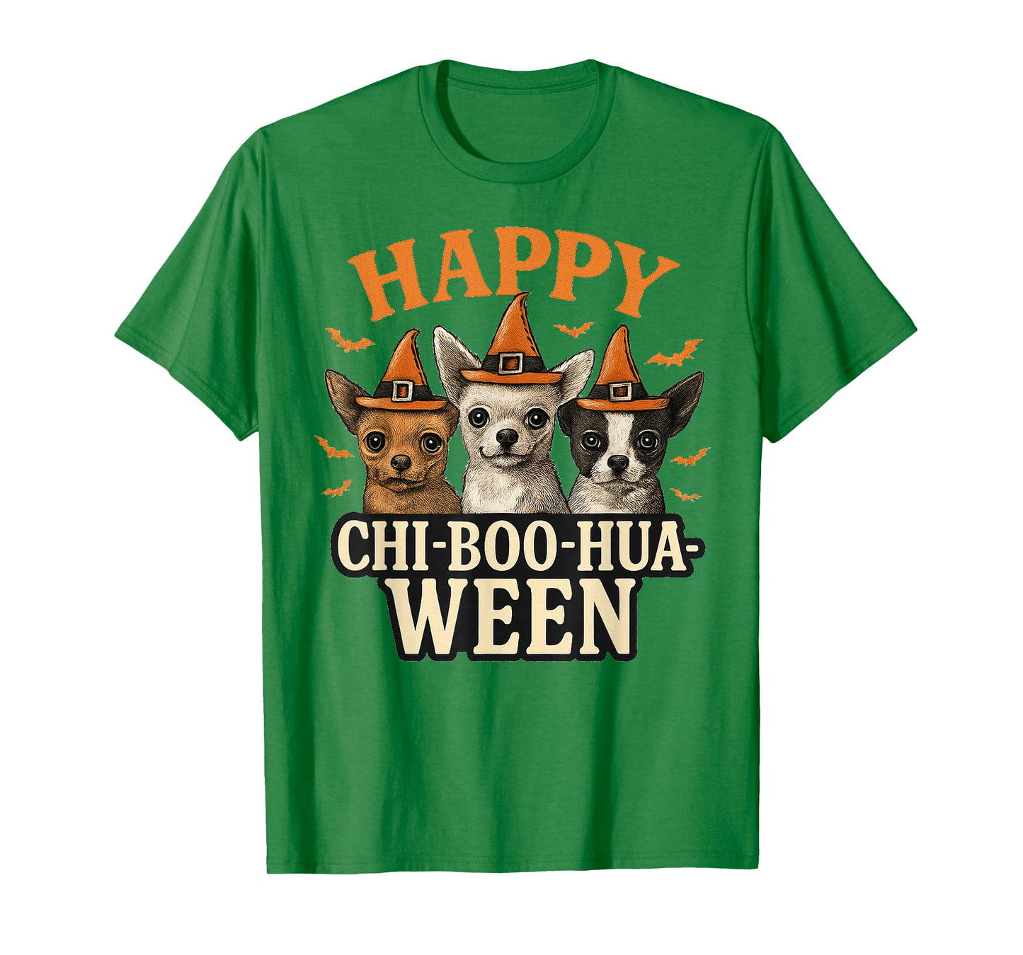 Happy Chi-Boo-Hua-Ween Chihuahua Halloween Dog Design T-Shirt